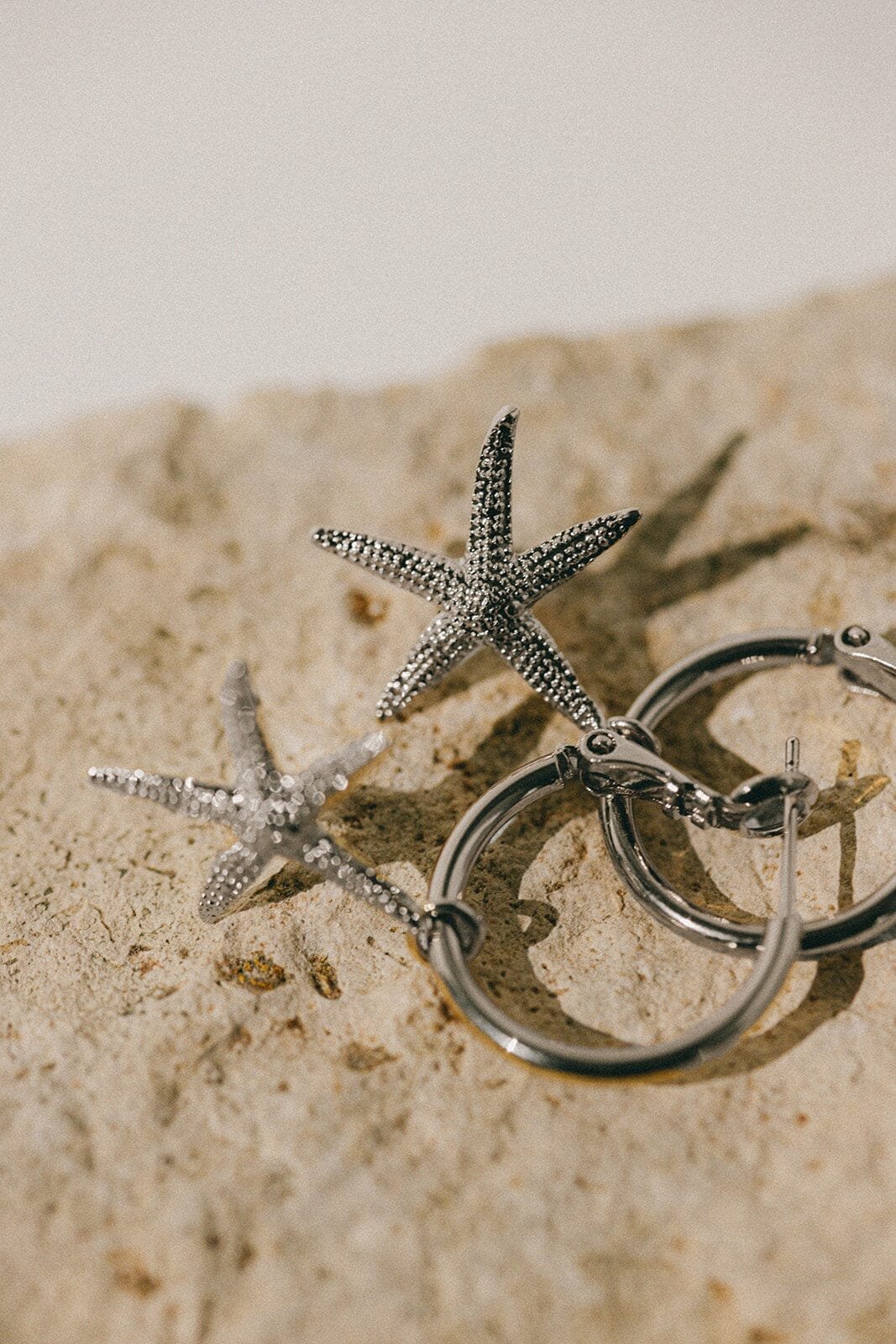 Small silver plated star hoop earrings MONSIEUR SIMONE Silver