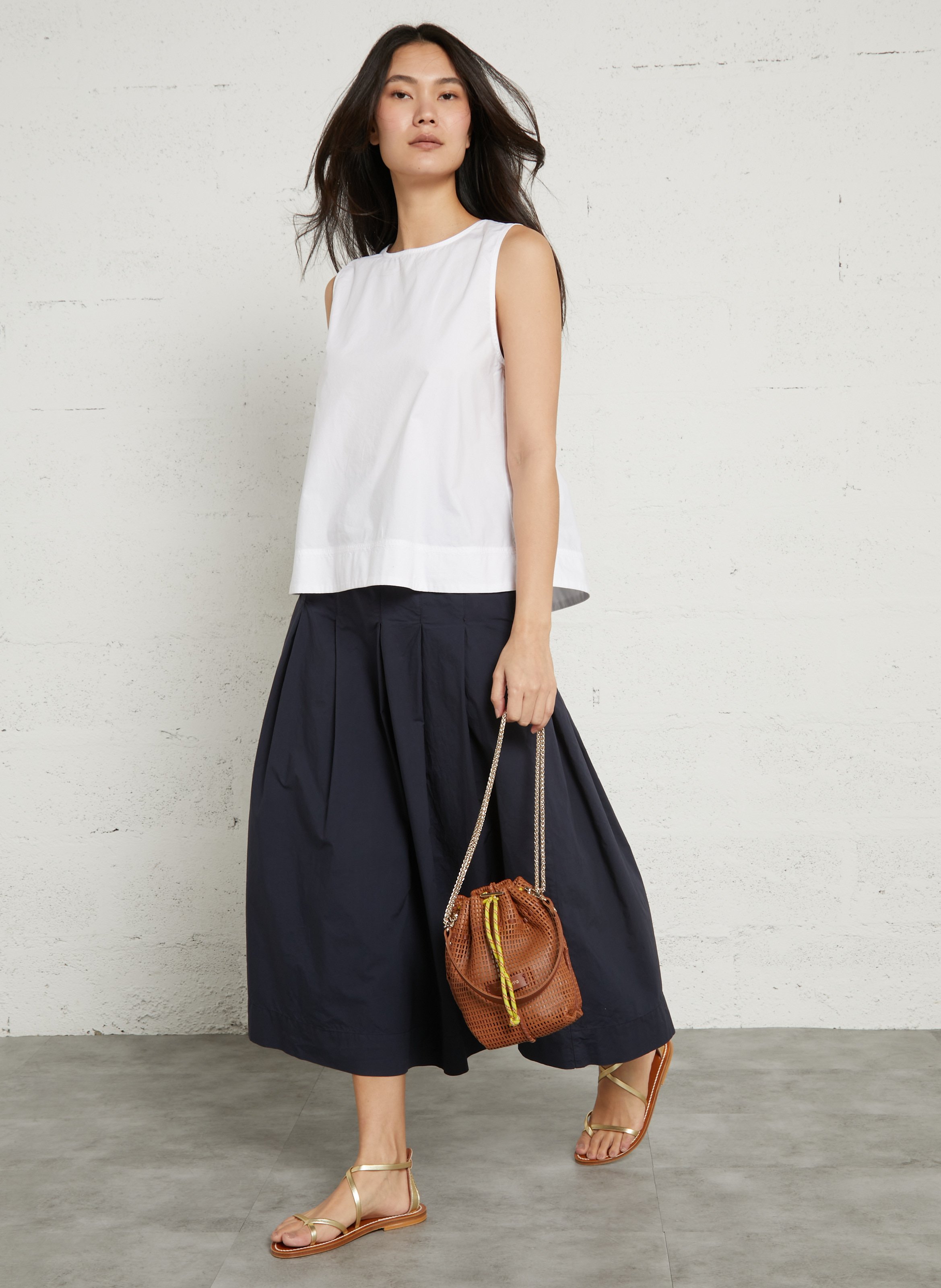 Lederen geperforeerde schoudertas CRAIE STUDIO Bruin