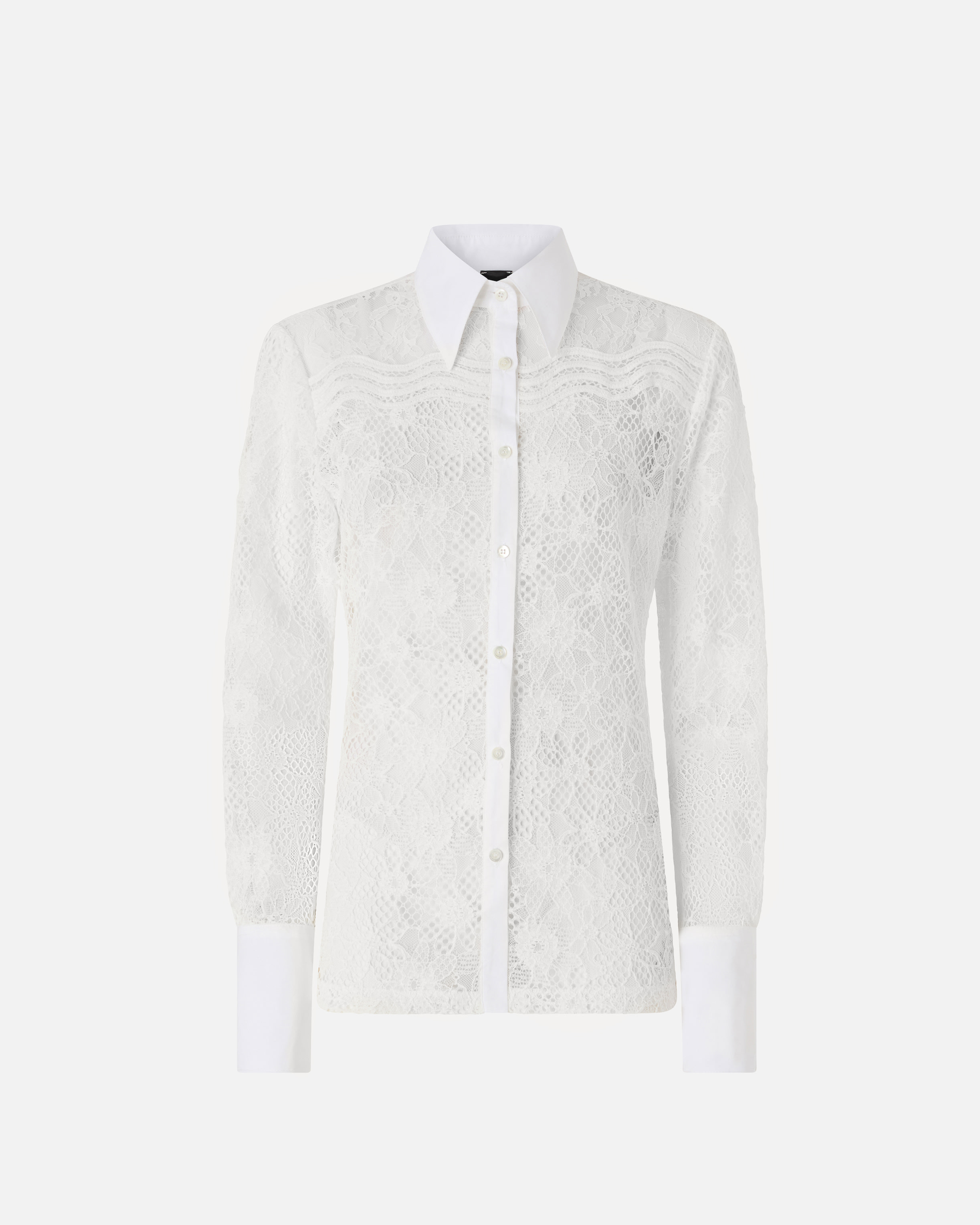 Chemise en tulle et dentelle PINKO Blanc