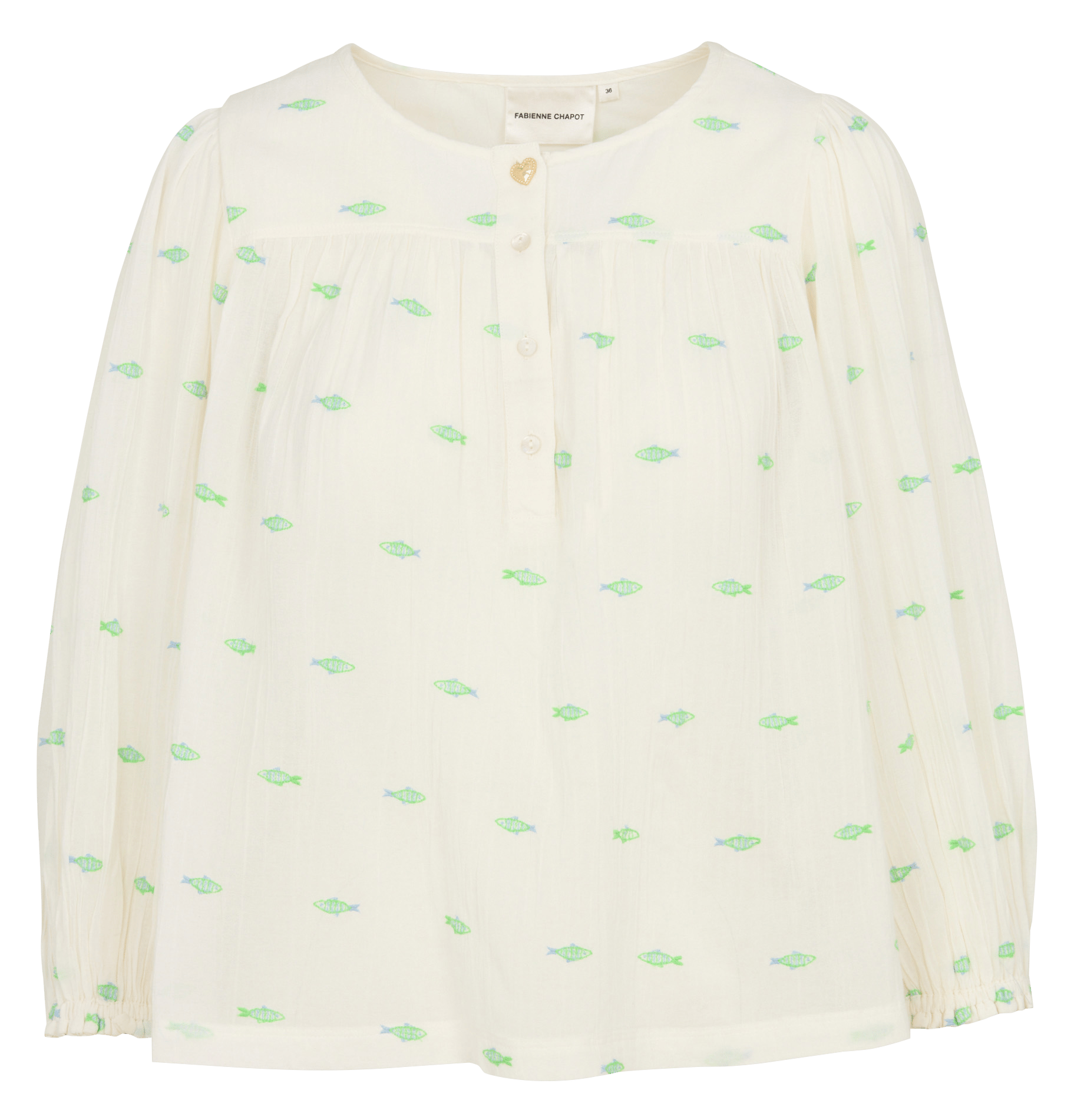 Blusa holgada con cuello redondo FABIENNE CHAPOT Blanco