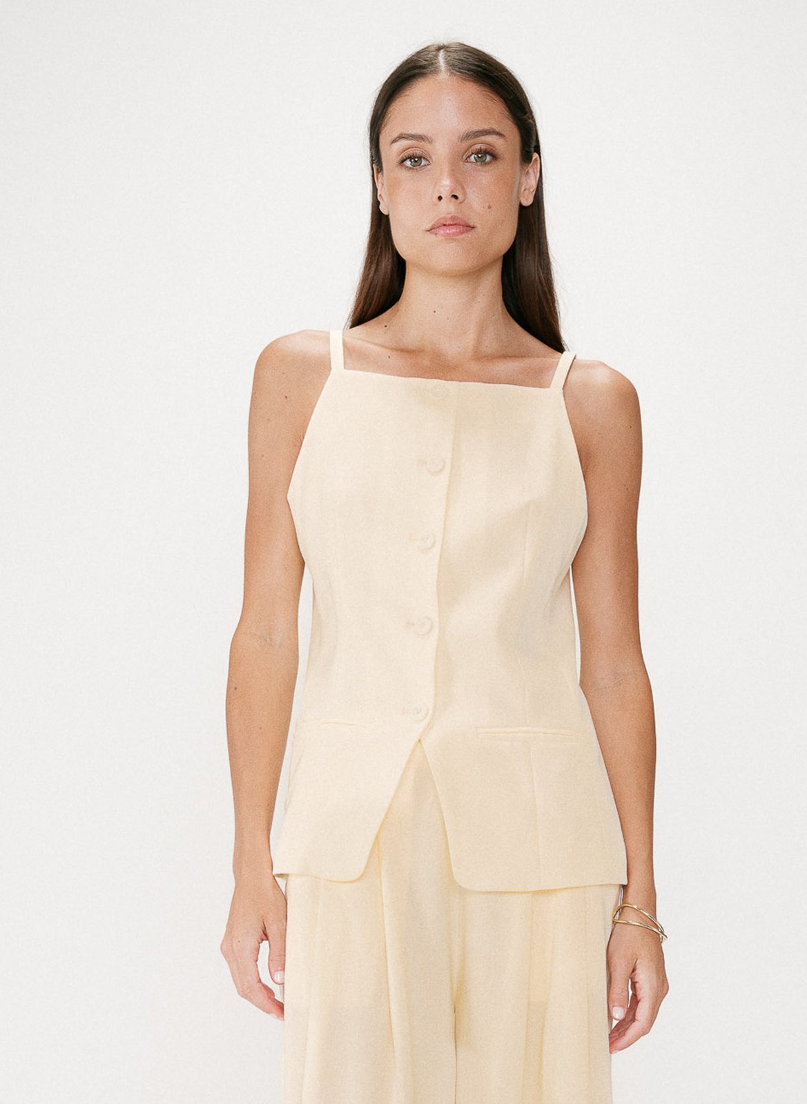 Square-neck top GRACE ET MILA Yellow
