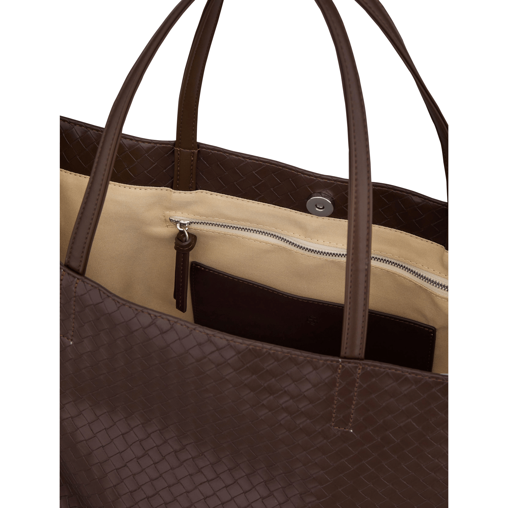 Sac shopping tressé BECKSONDERGAARD Marron