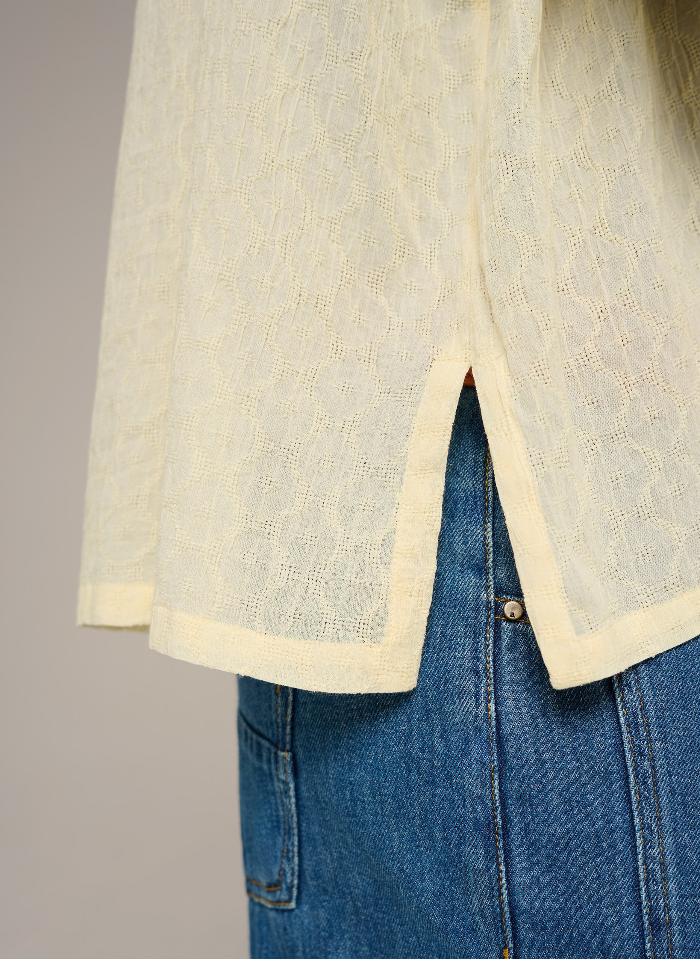 Blouse met lange mouwen en jacquard-dessin COTELAC ACOTE Beige