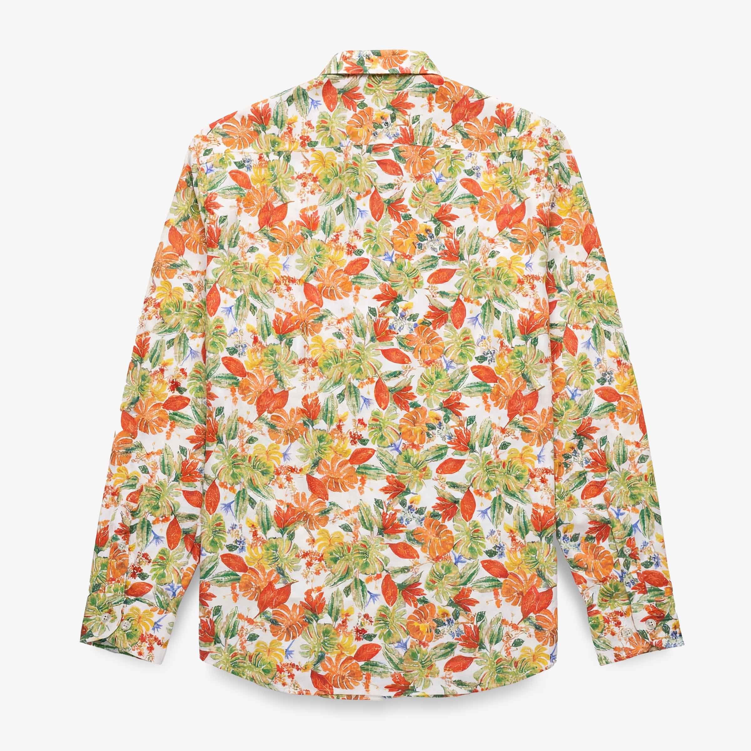 Long-sleeved embroidered cotton shirt SERGE BLANCO Yellow
