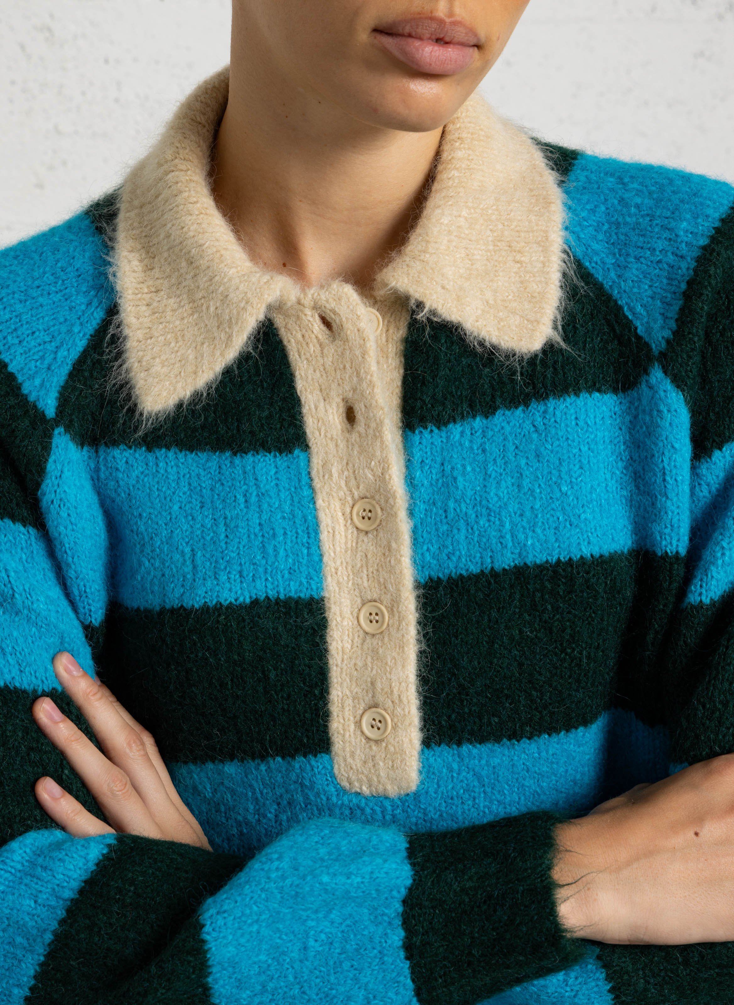 Sweater with polo collar THE TINY BIG SISTER Multicolored