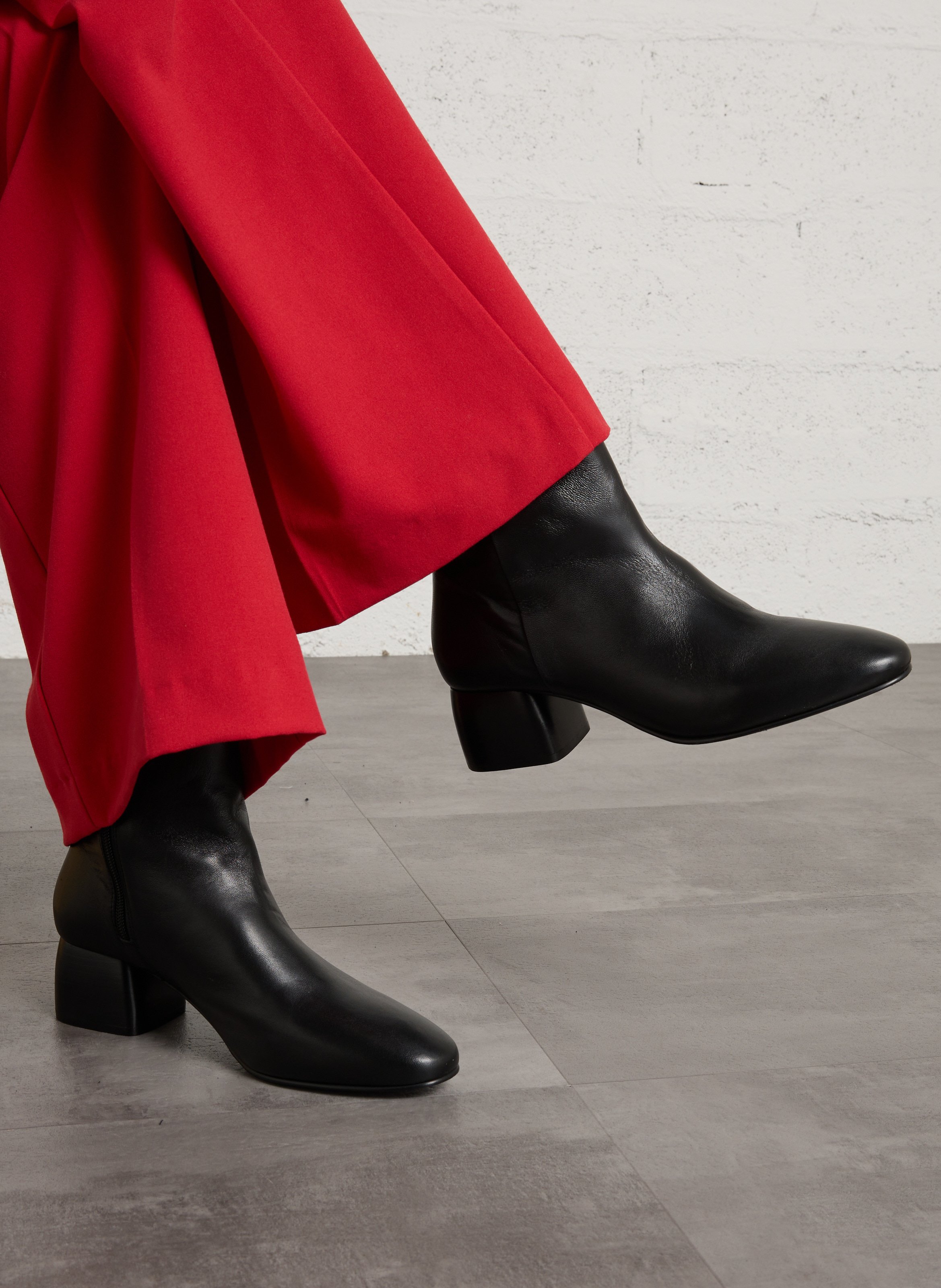 Leather mid-calf boots BOBBIES Black