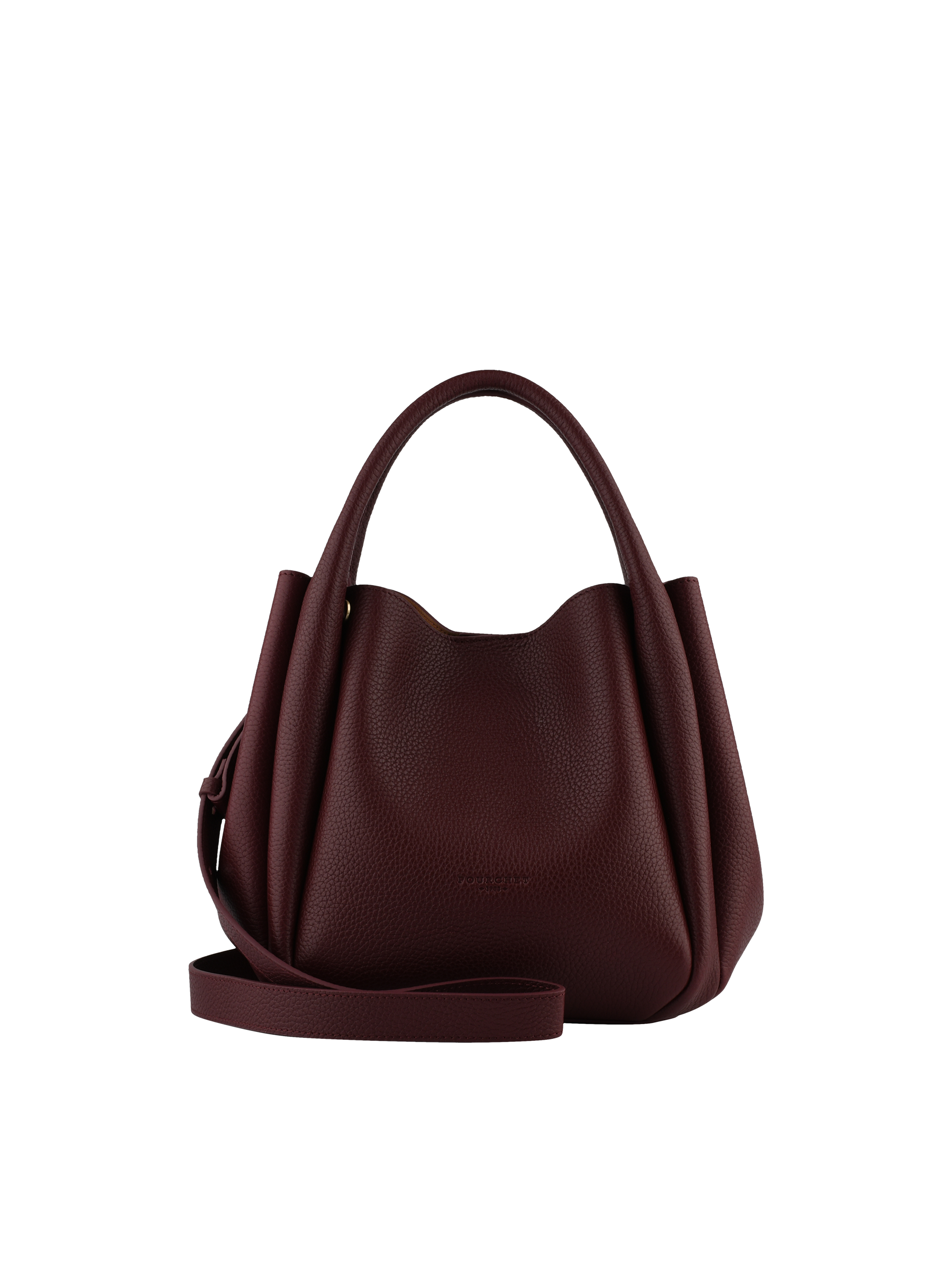 Calfskin leather handbag POURCHET Red