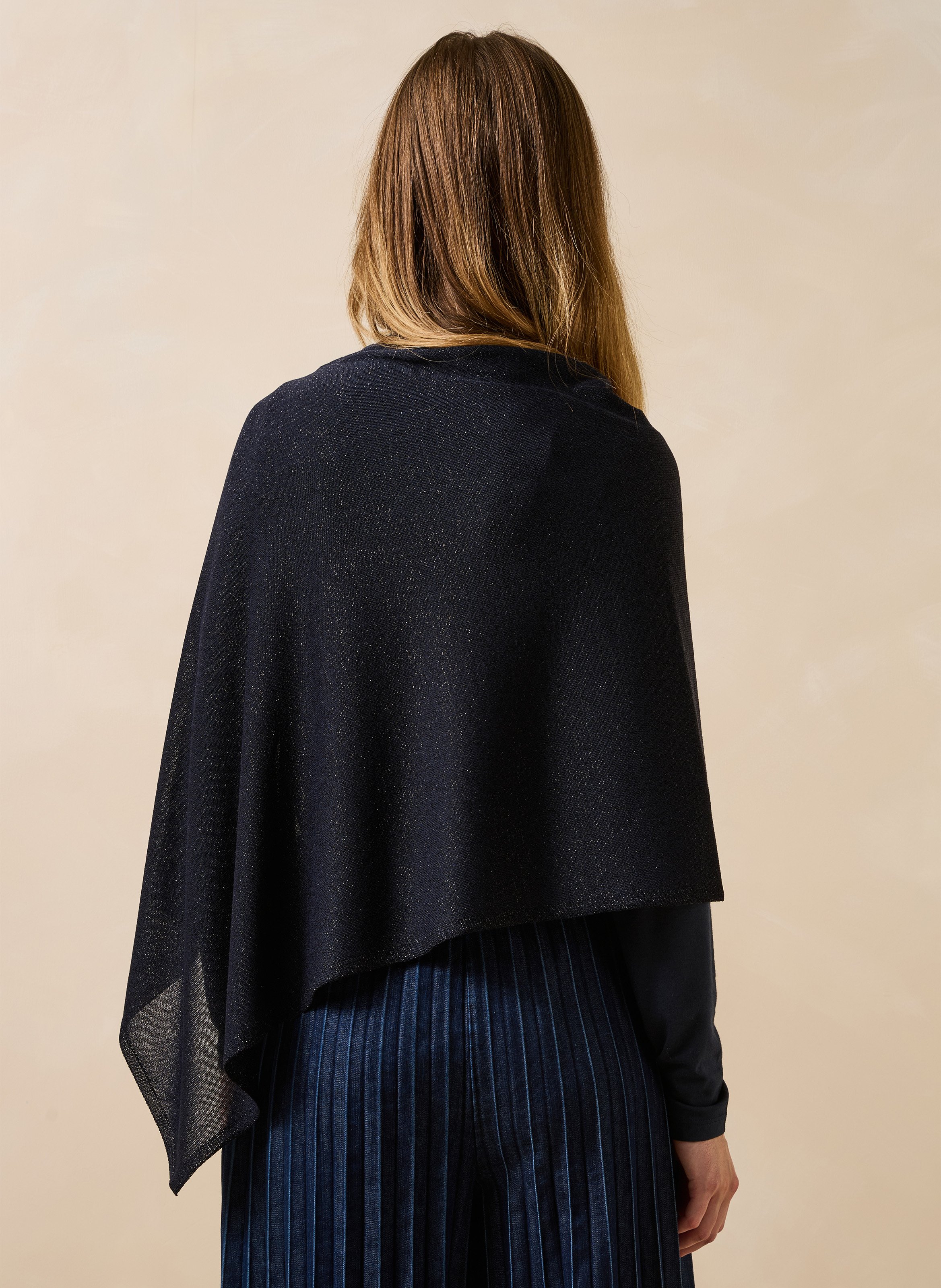 Iridescent poncho LA FEE MARABOUTEE Blue