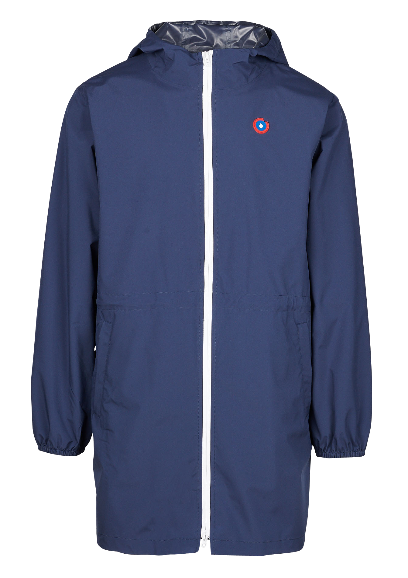 Imperméable long à capuche convertible AMELOT Indigo