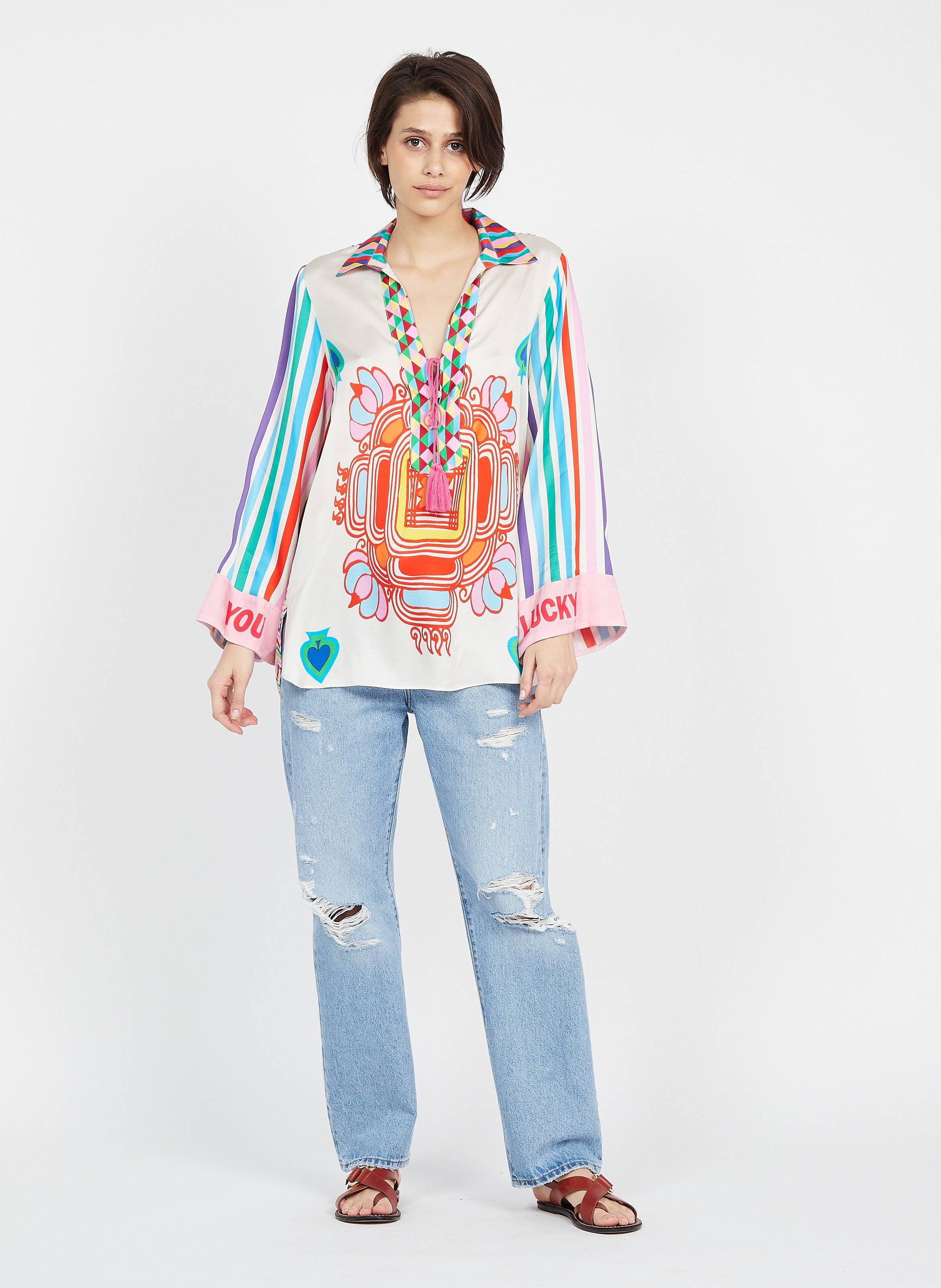 Blusa Holgada Vaporosa Con Estampados Tiger Sack S - Mujer Place