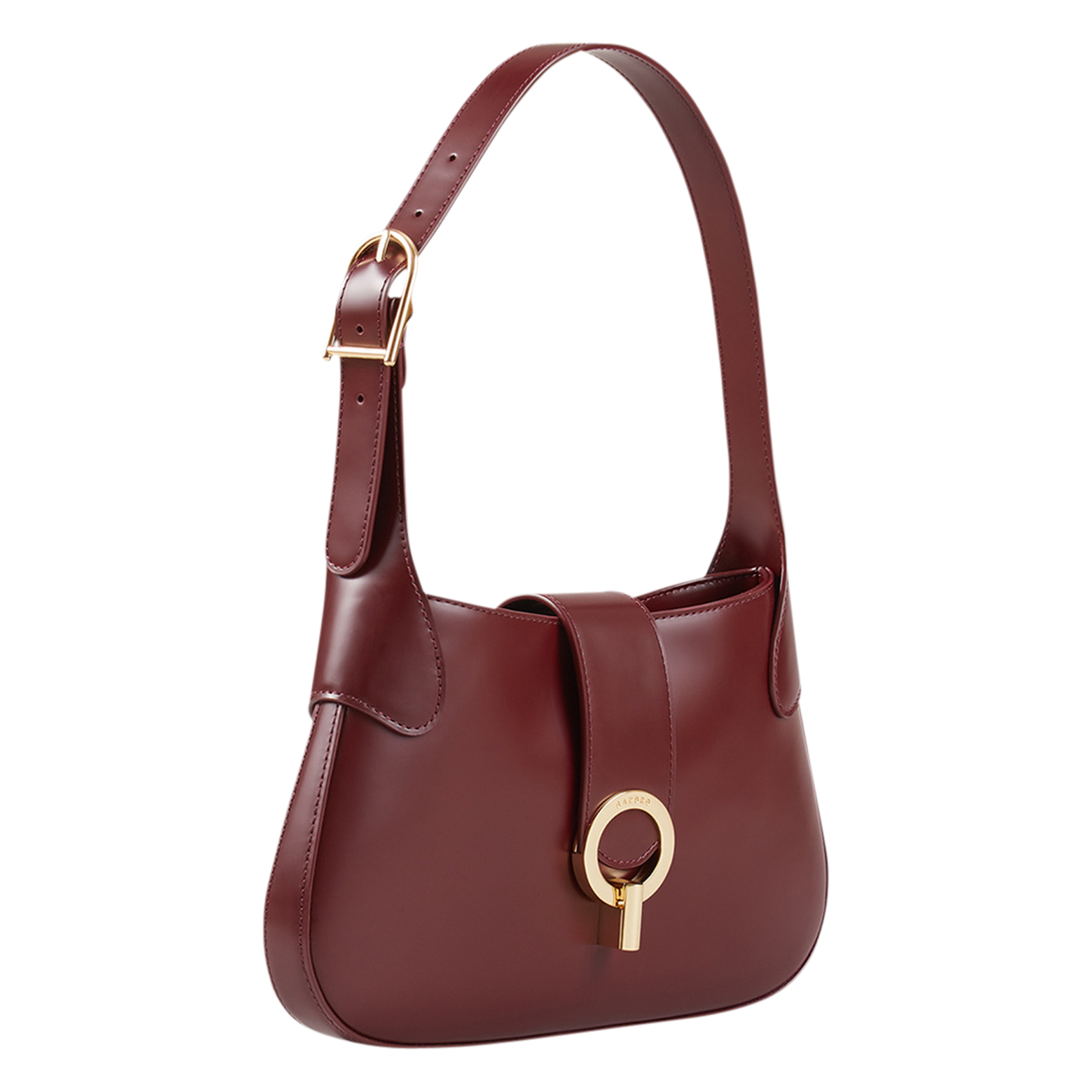Smooth leather baguette bag SANDRO Red
