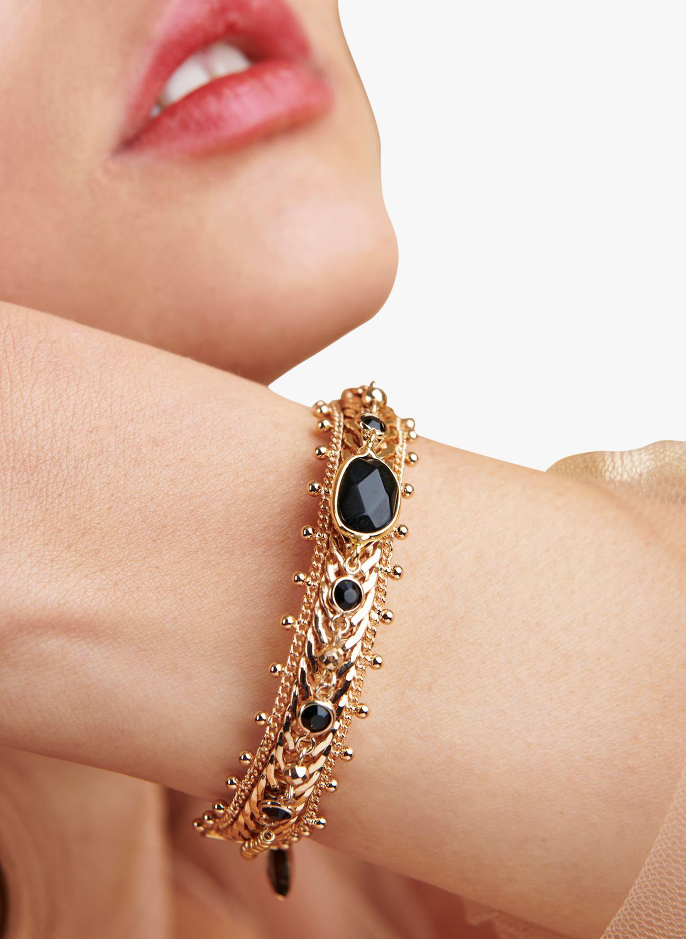 Narrow brass bracelet HIPANEMA Black