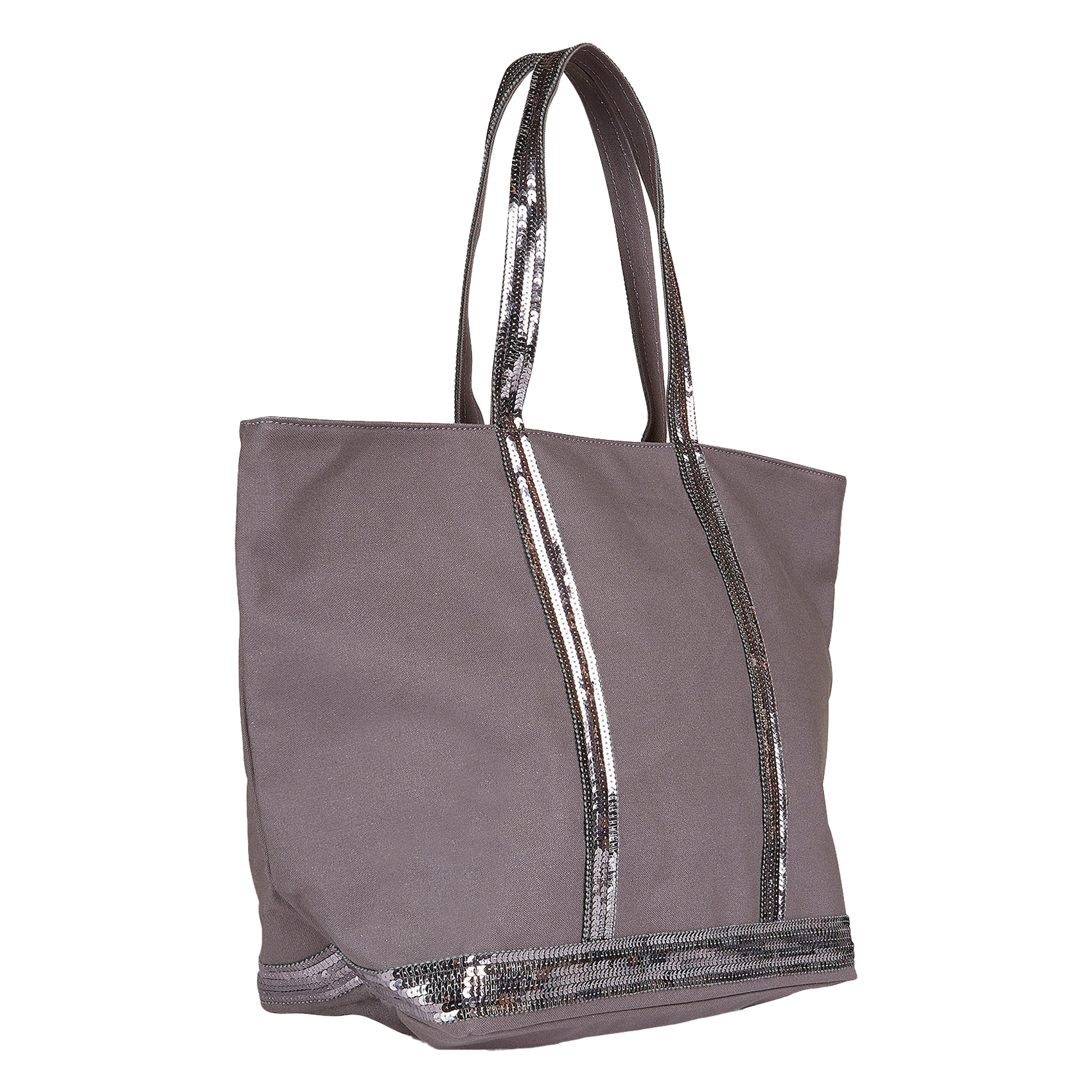 Cabas L à sequins en toile de coton  VANESSA BRUNO Gris