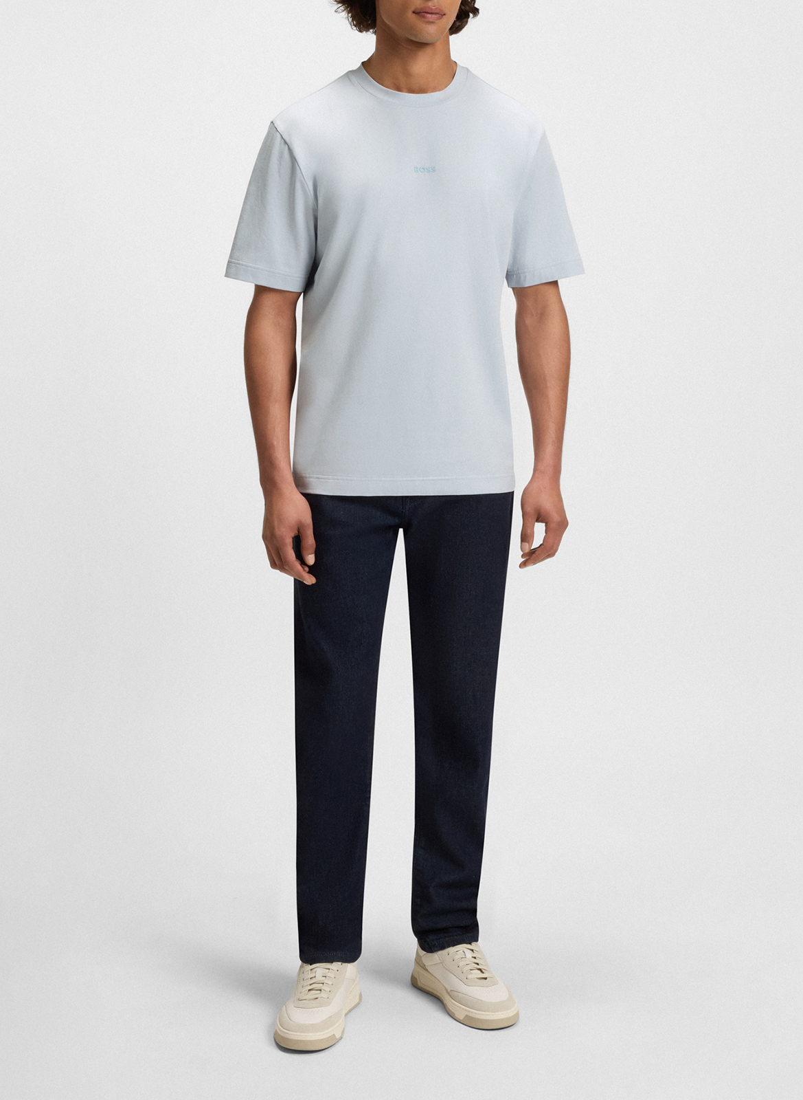 Basic cotton-mix T-shirt BOSS Silver