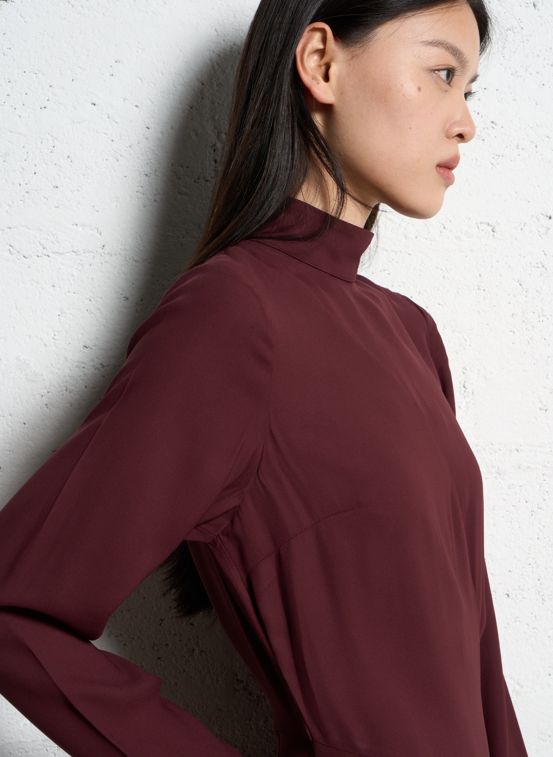 Robe longue col montant IKKS Violet