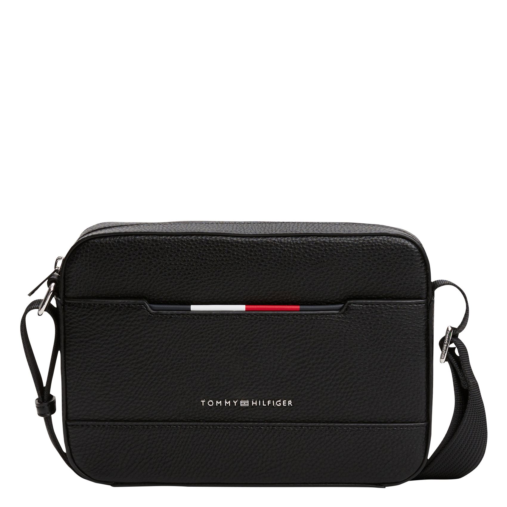 Umhängetasche mit Reißverschluss und genarbtem Effekt TOMMY HILFIGER Schwarz