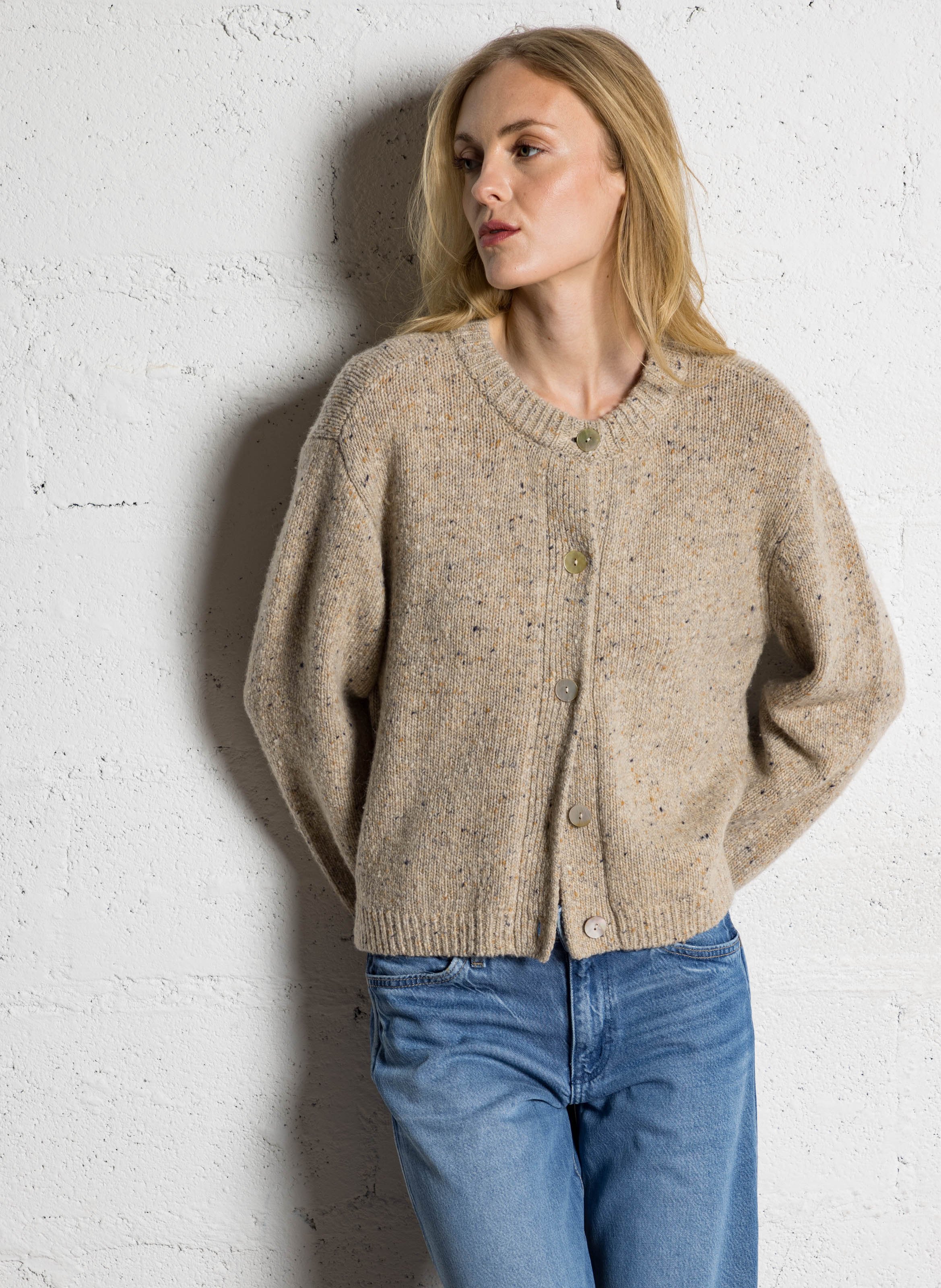 Oversized wool-blend cardigan JC SOPHIE Brown