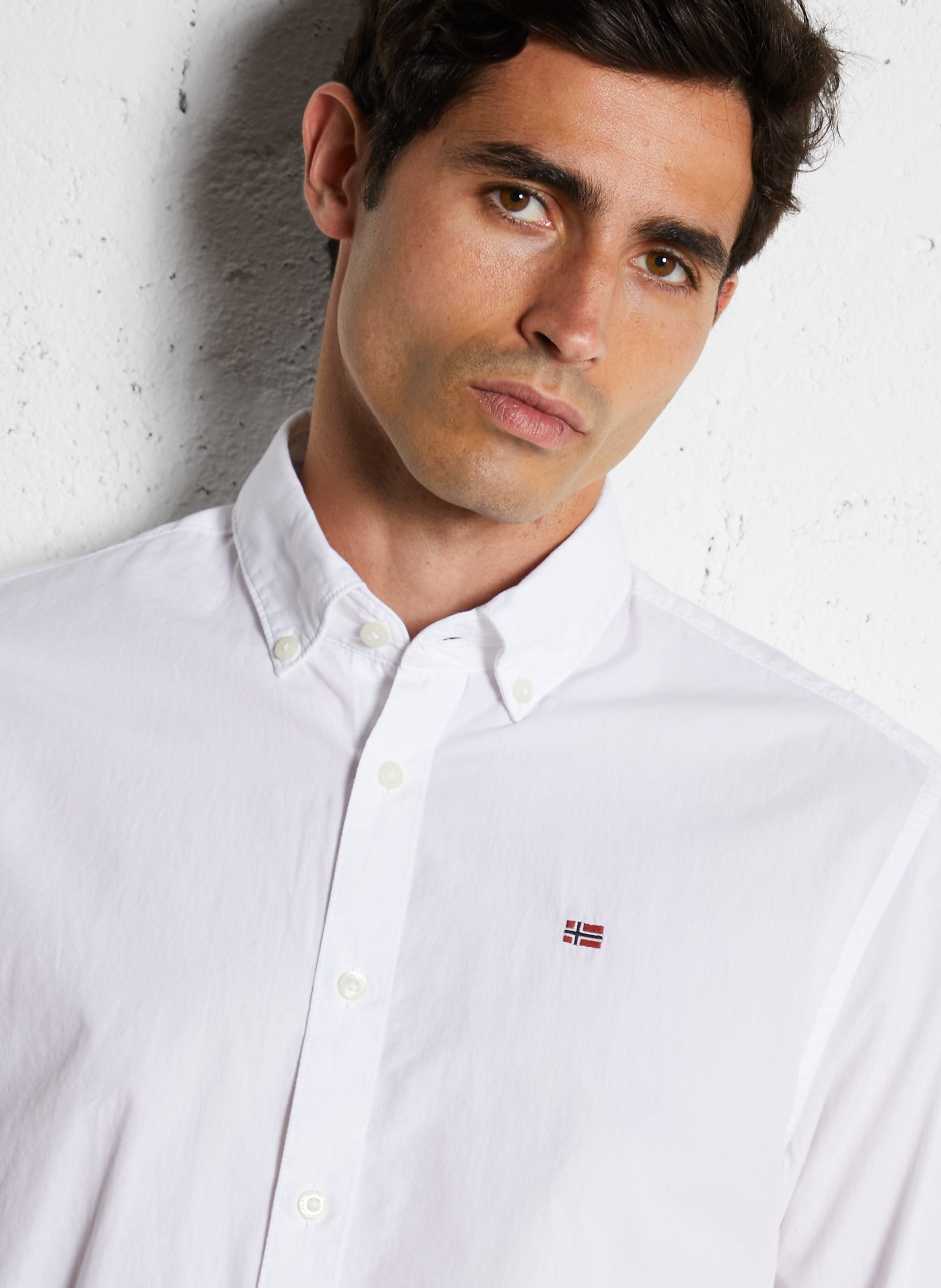 Chemise col classique en coton NAPAPIJRI Blanc