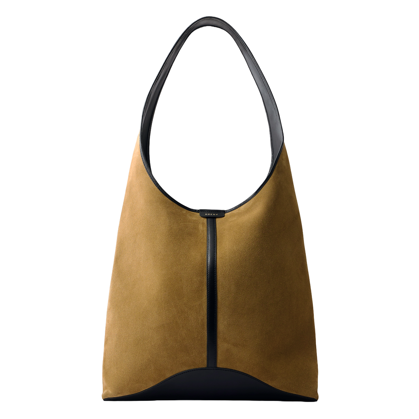 Soft plain tote bag in suede leather SOEUR Brown