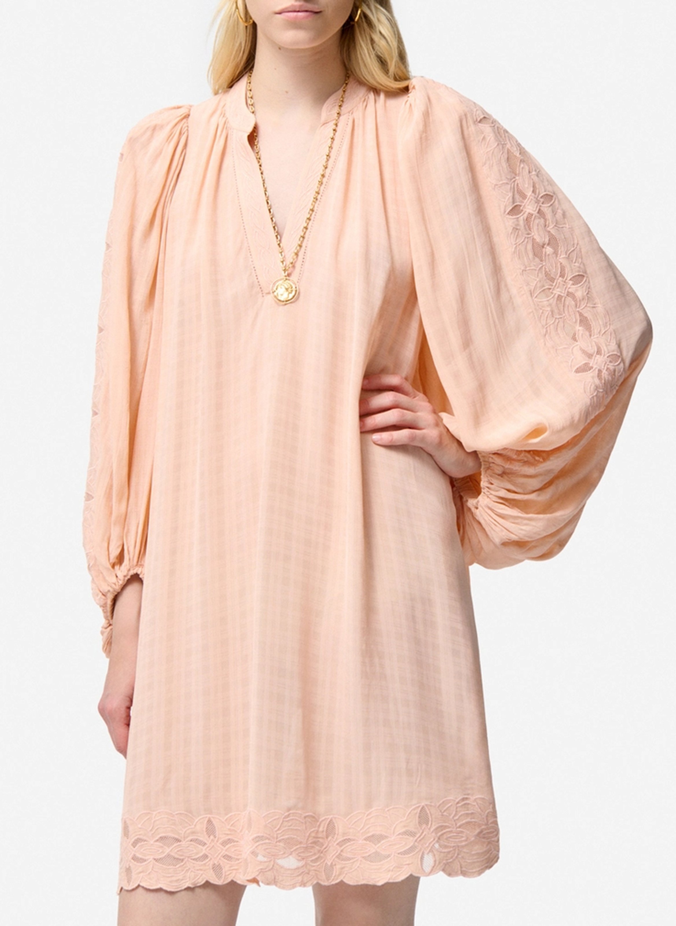 Robe courte col V brodée VANESSA BRUNO Beige