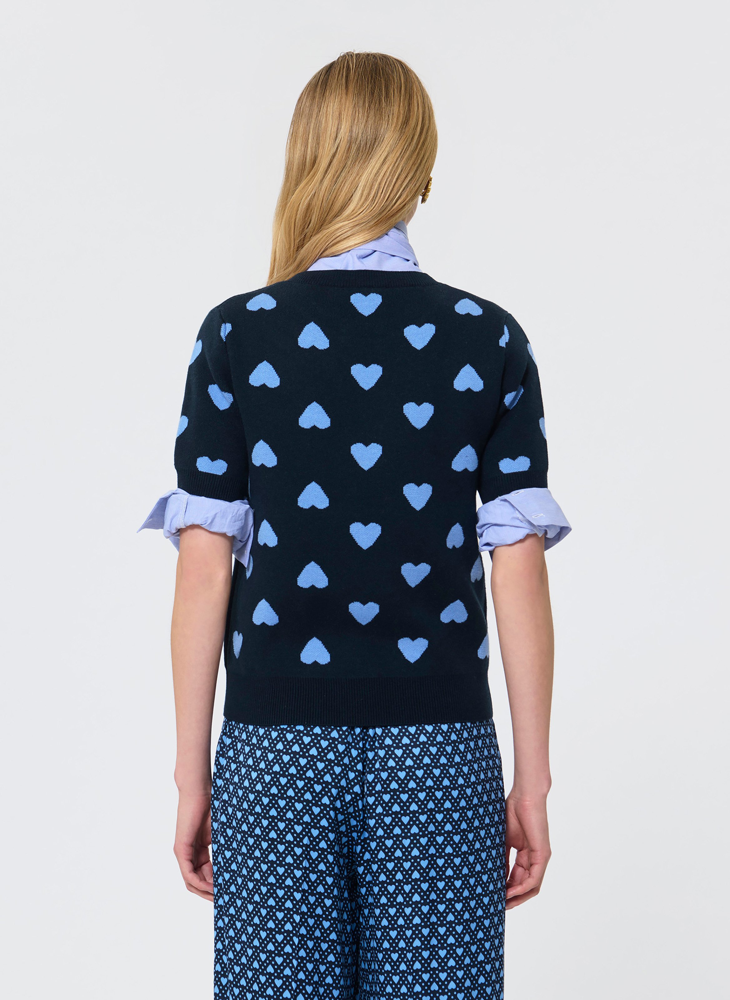 Pull à motif col rond TARA JARMON Bleu