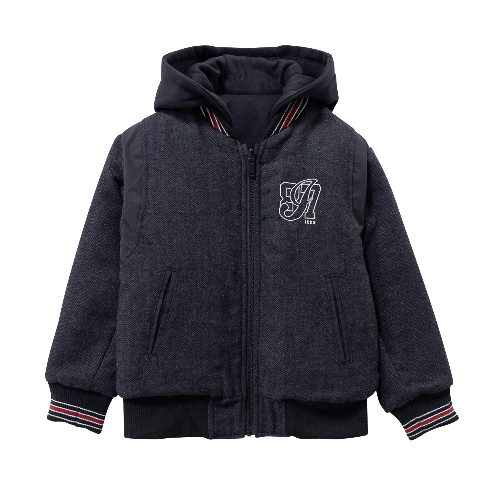 Oversized reversible zip-up jacket IKKS JUNIOR Black