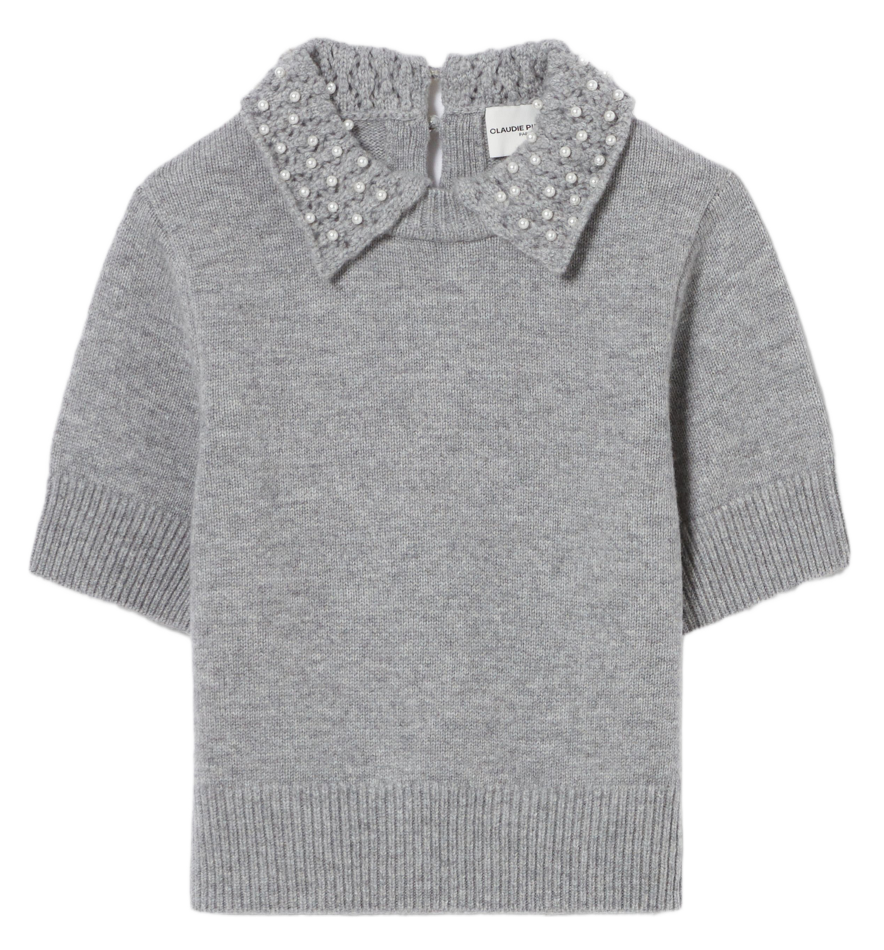 Fitted wool and cashmere top CLAUDIE PIERLOT Grey