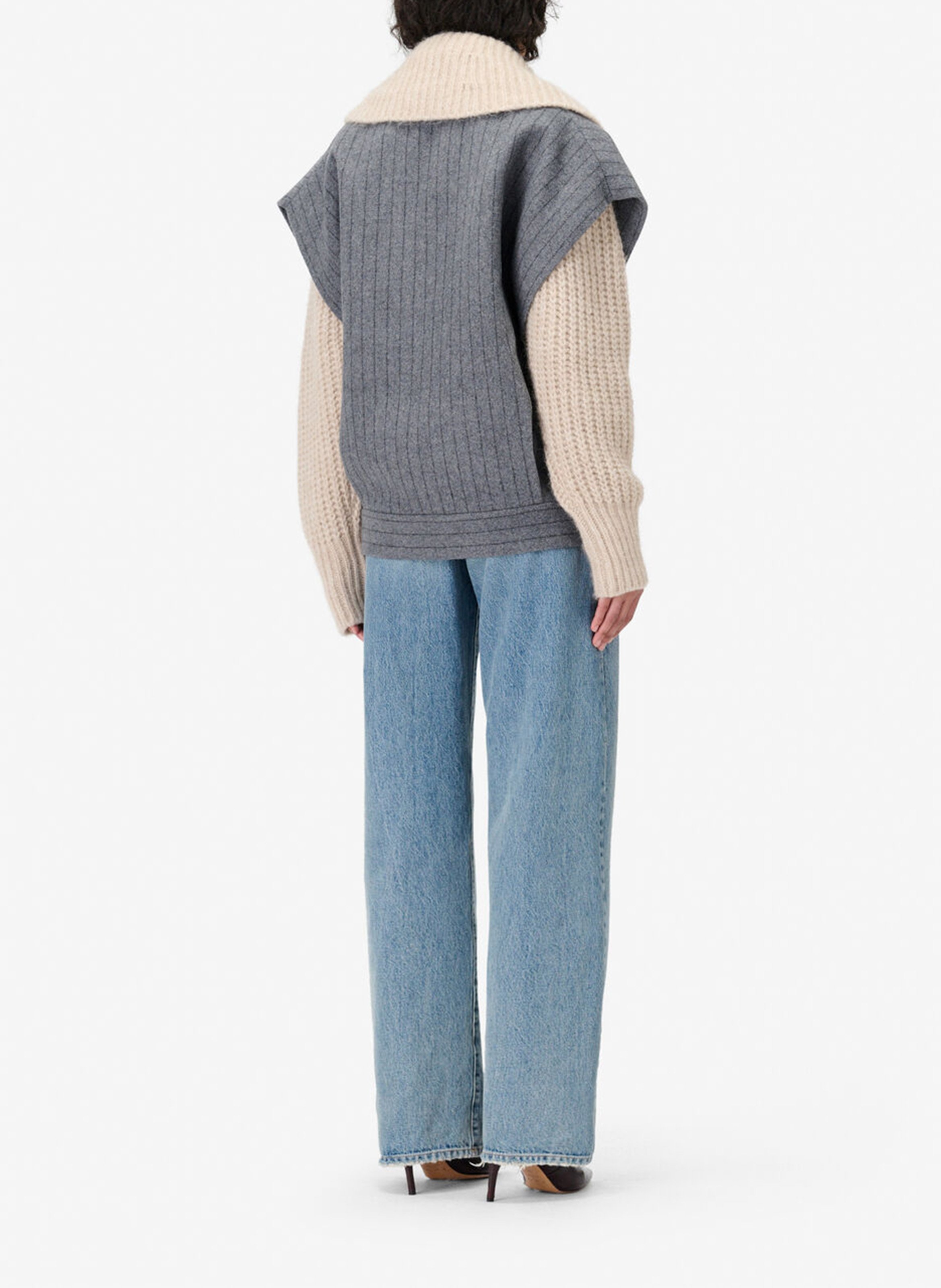 Fitted wool-blend suit collar jacket IRO Grey