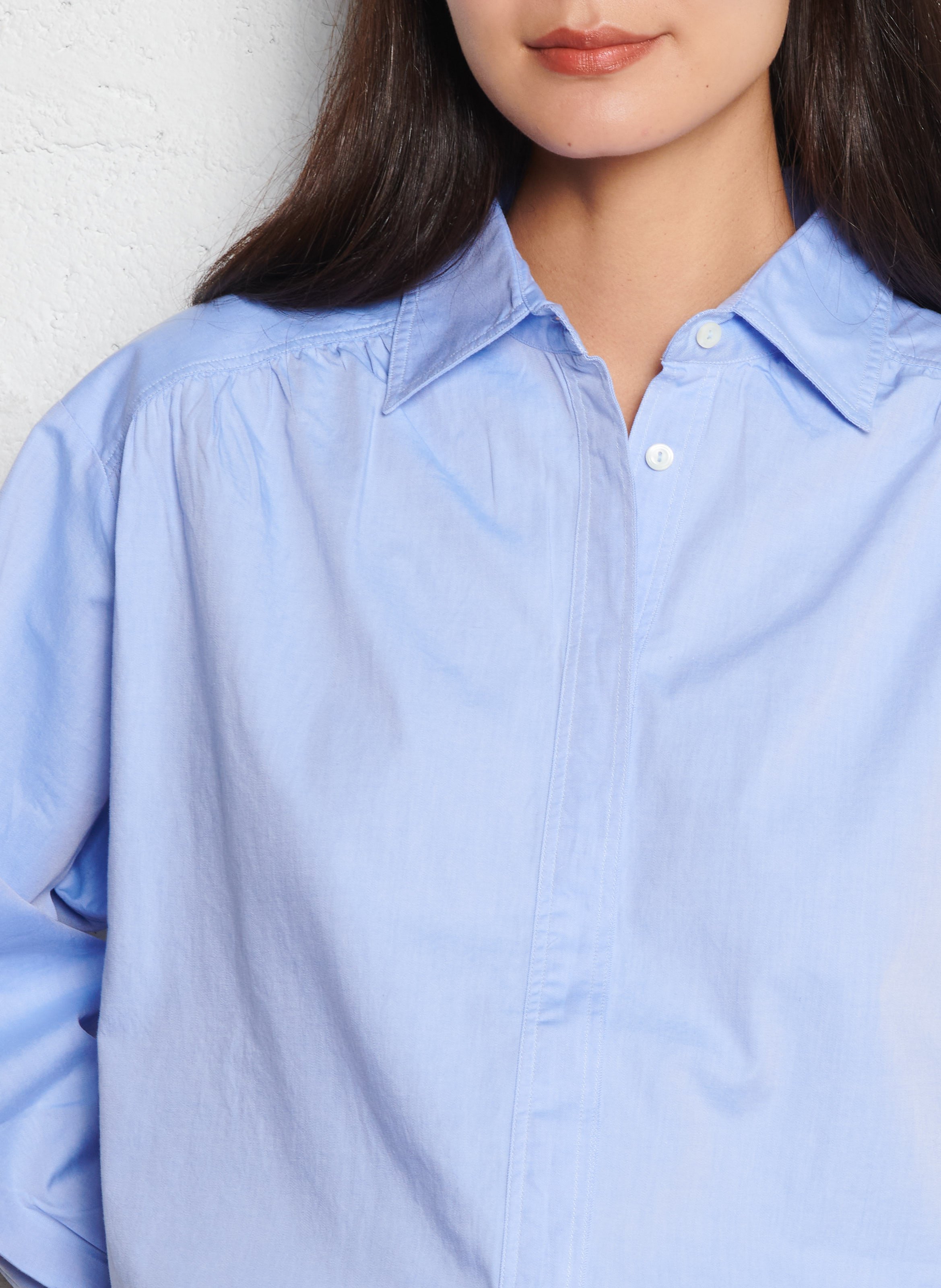 Chemise ample col classique en coton DIEGA Bleu