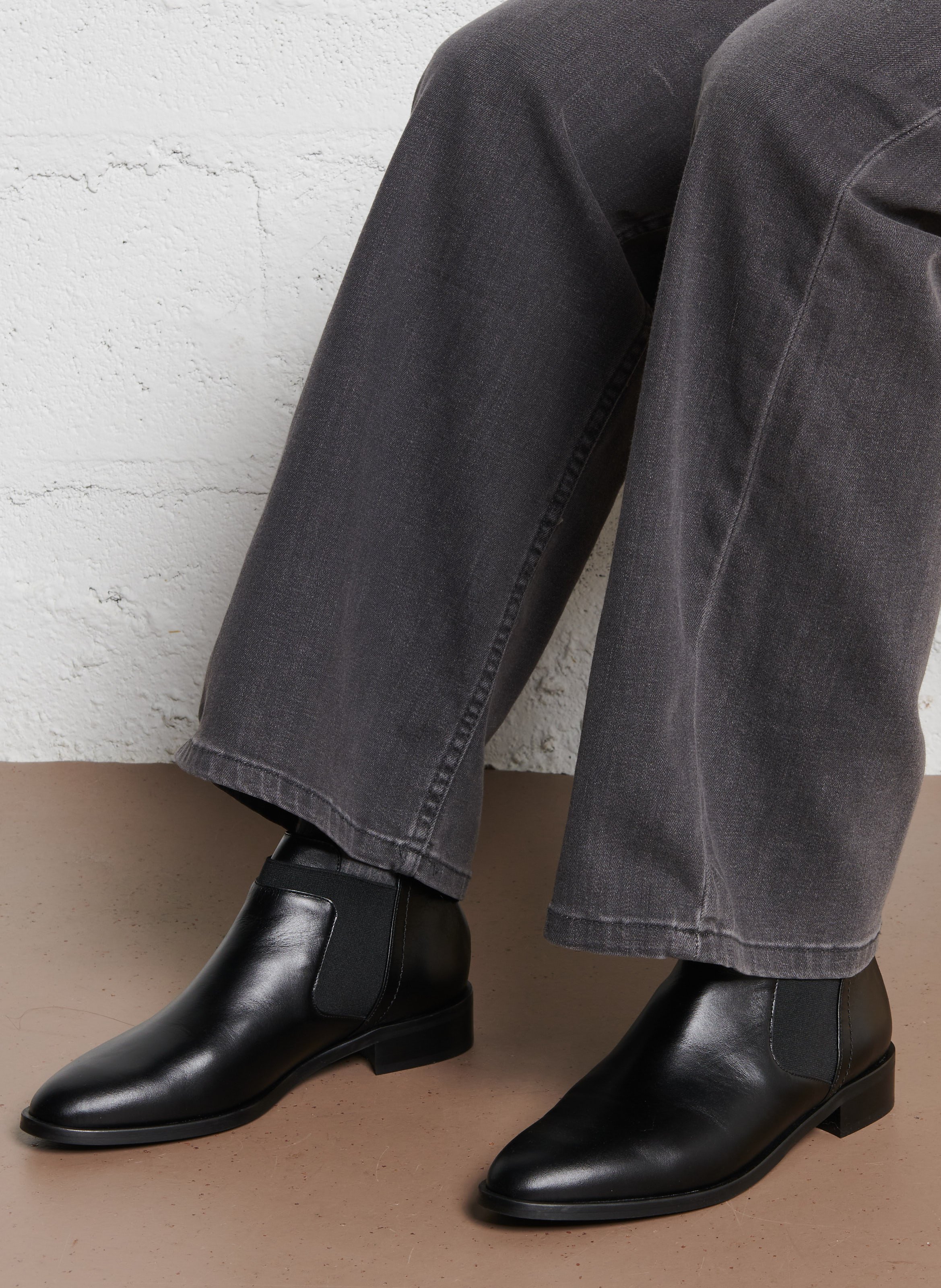 Bianca leather ankle boots BOCAGE Black