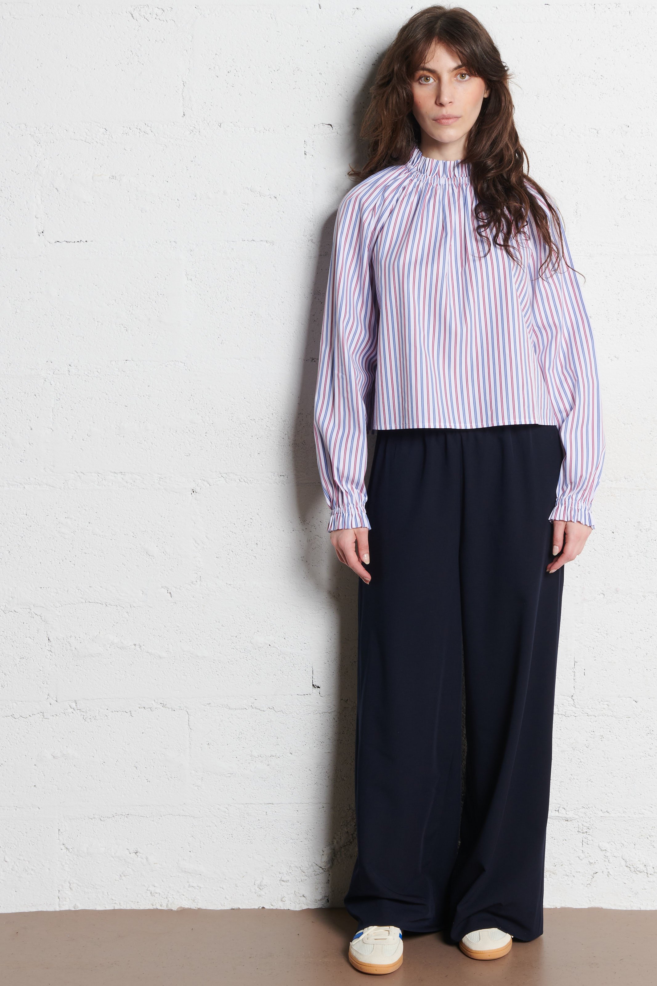 Blouse ample col victorien en coton STELLA NOVA Multicolore