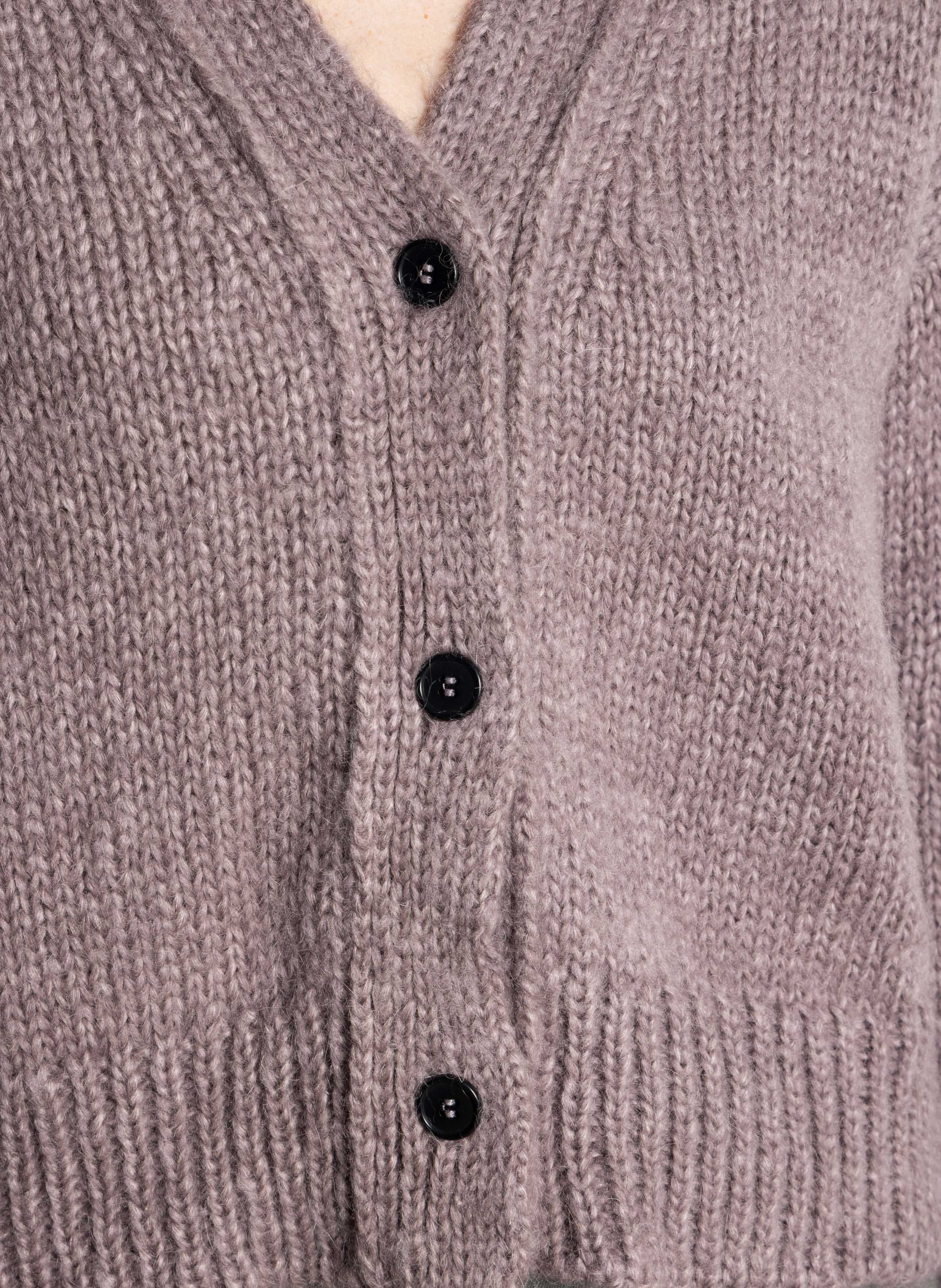 Gilet oversize col V en laine mélangée MASSCOB Rose