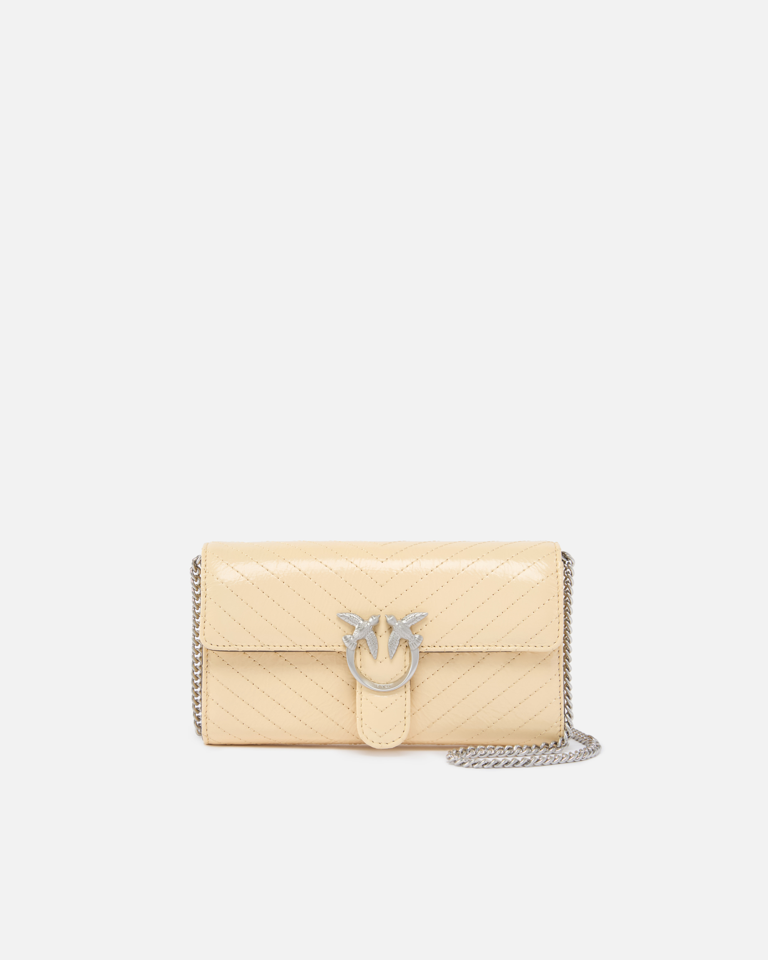 Small Love Bag One leather crossbody bag PINKO Beige