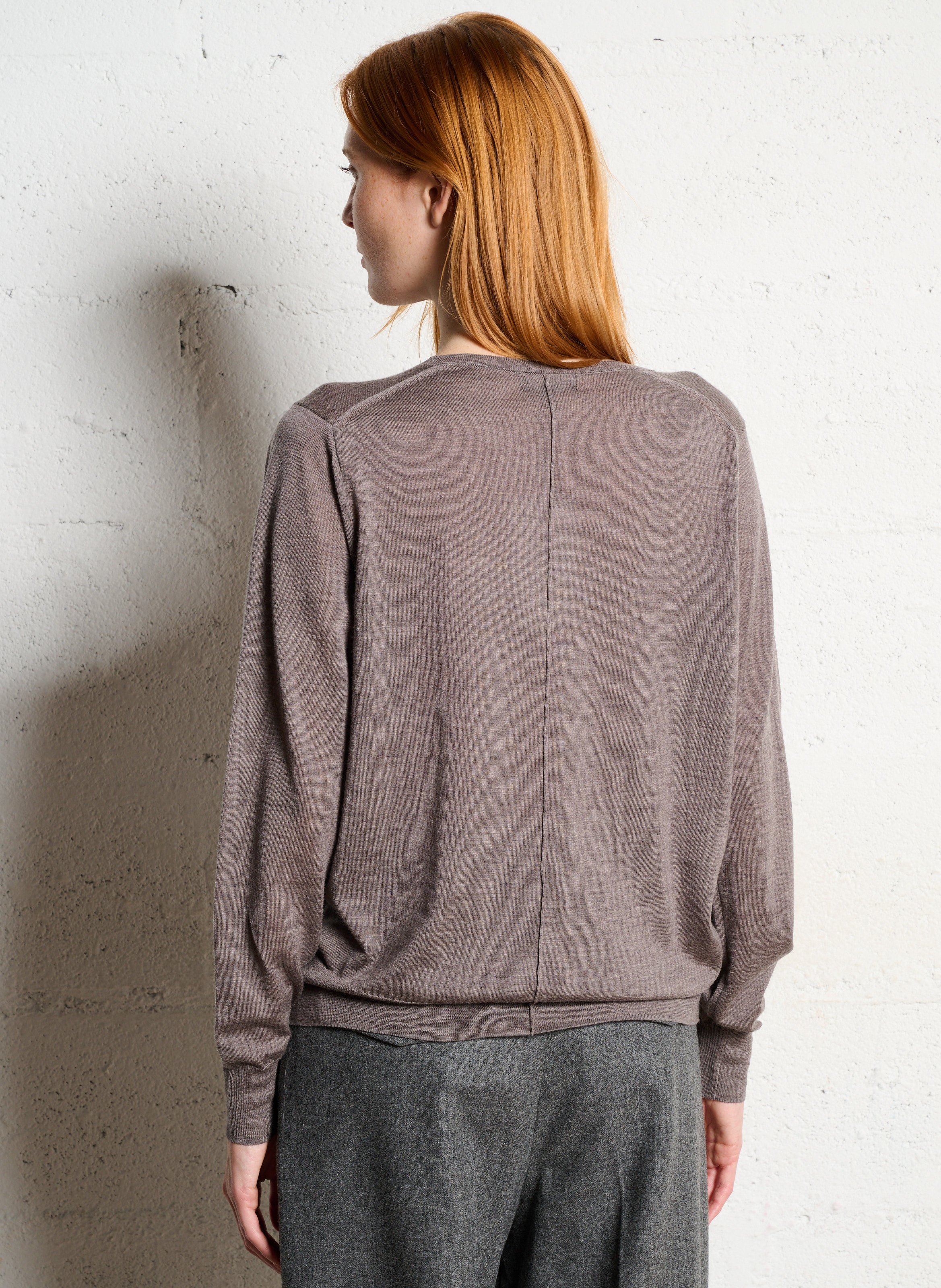 Blossom V-neck wool sweater SOEUR Brown