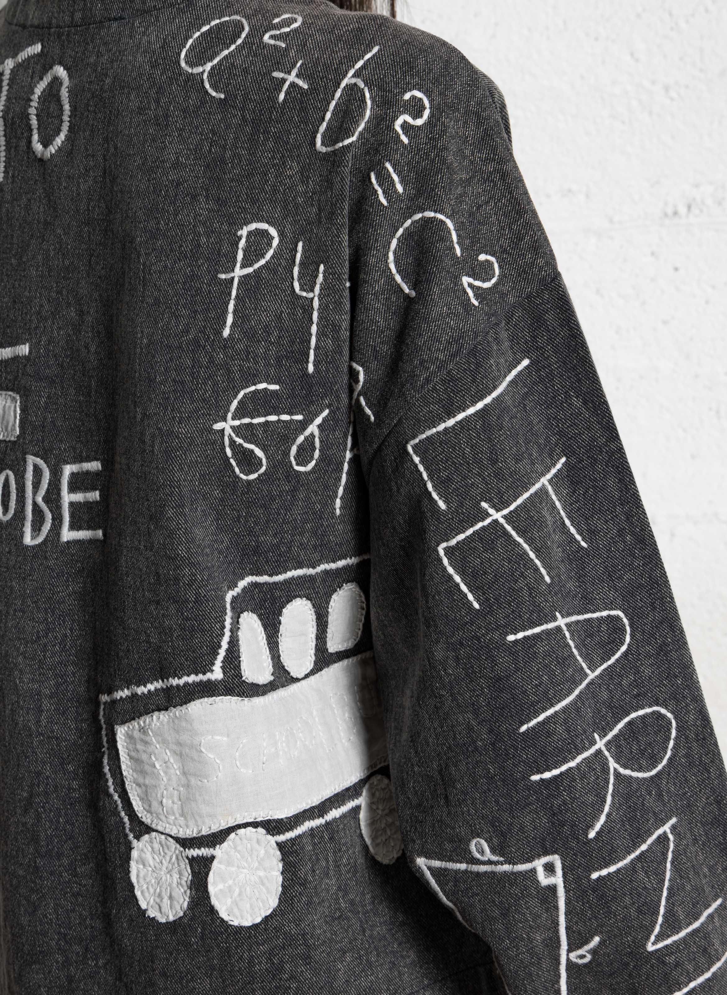 Veste courte en jean col rond STELLA NOVA Noir