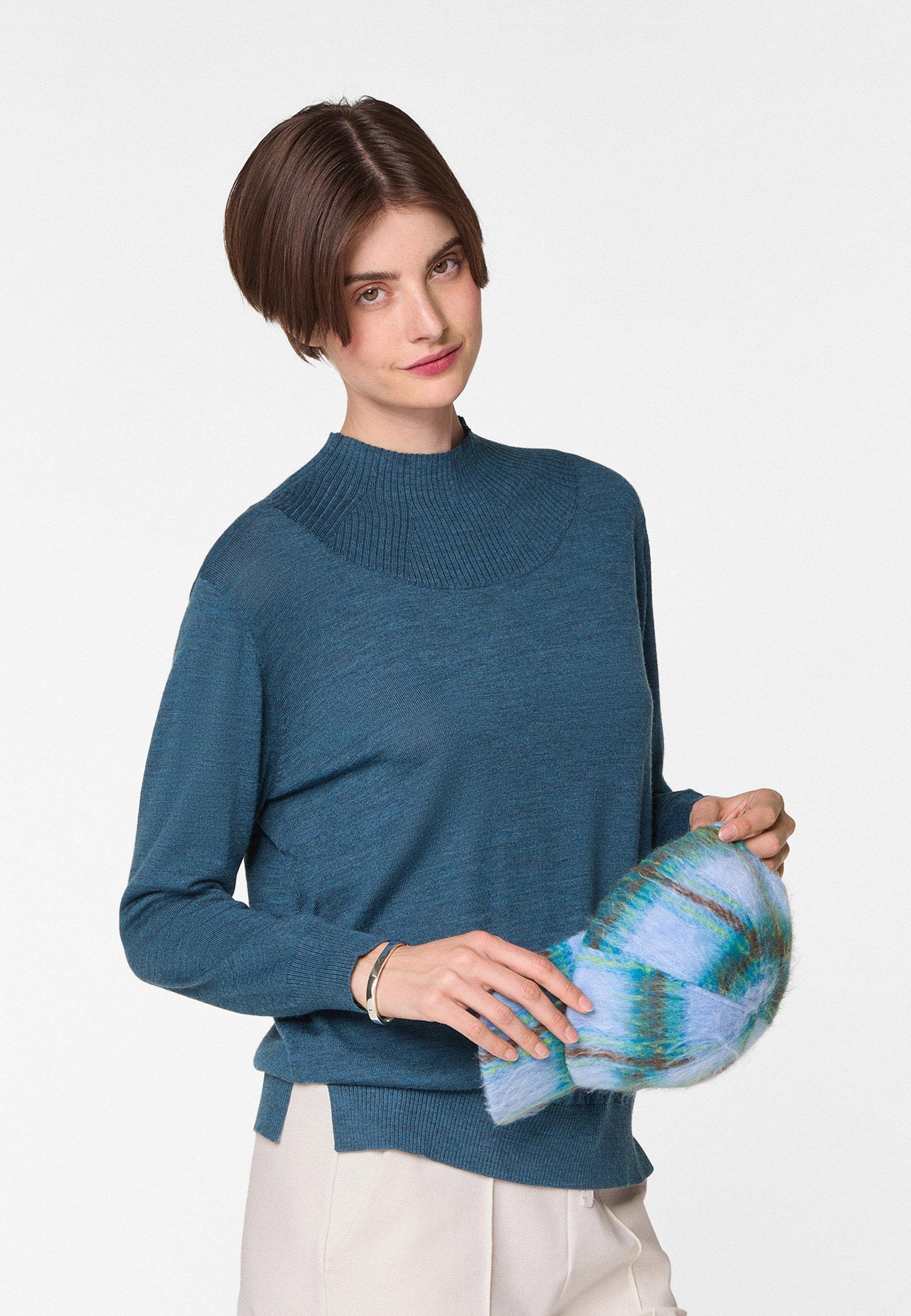 High-neck merino wool sweater RODIER Blue