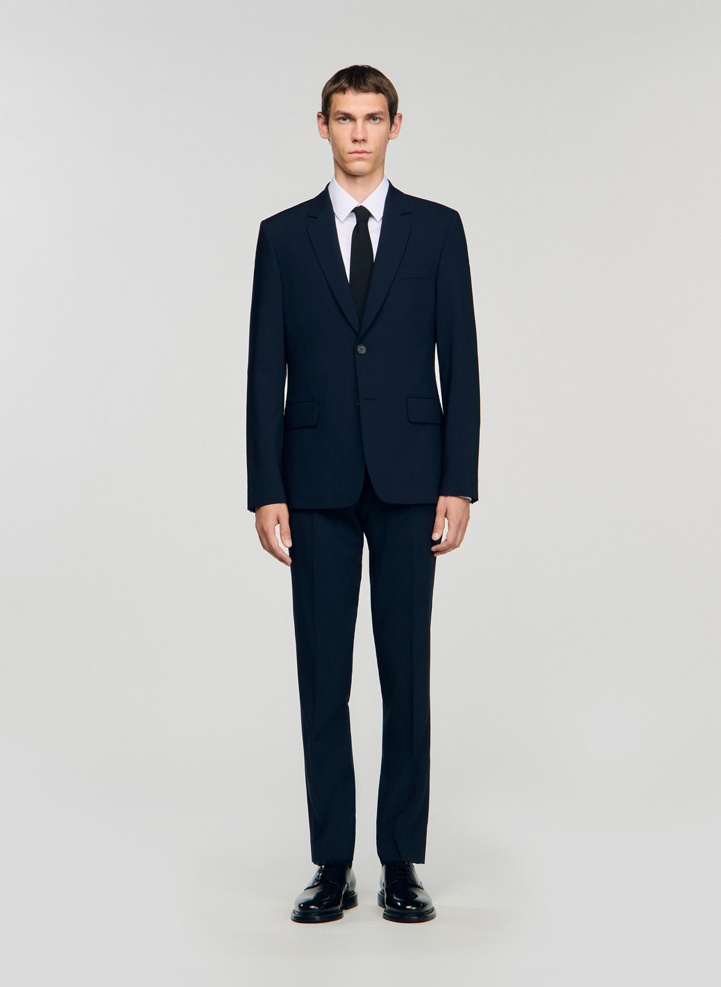 Veste tailleur en laine SANDRO Bleu