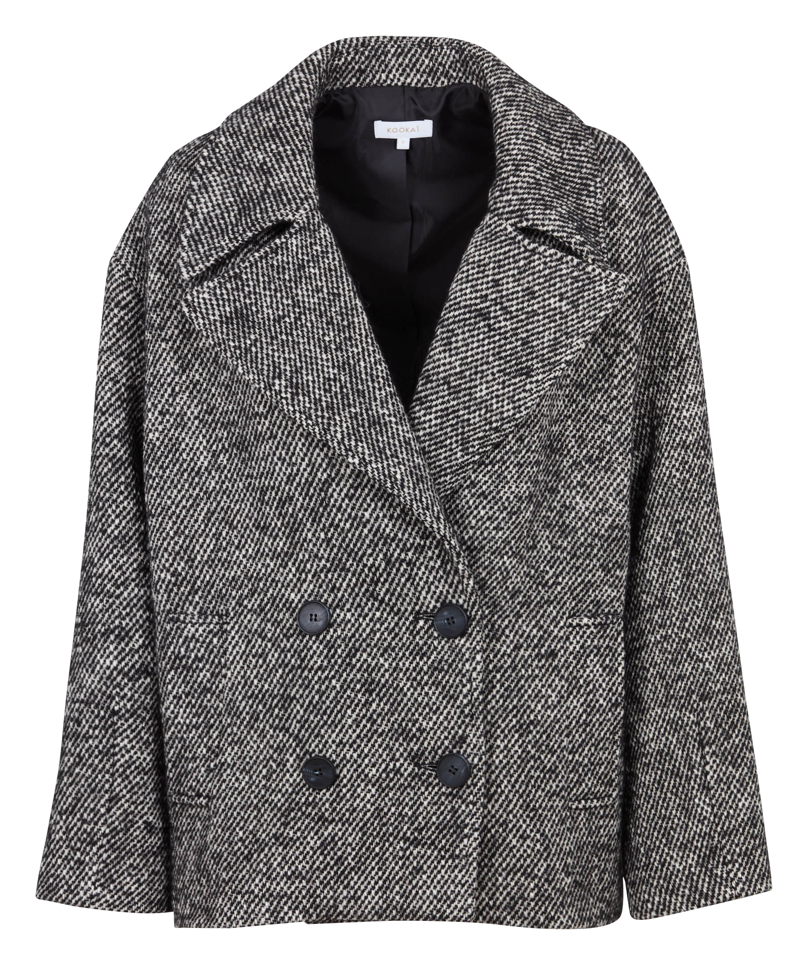 Manteau ample en maille chinée KOOKAI Noir