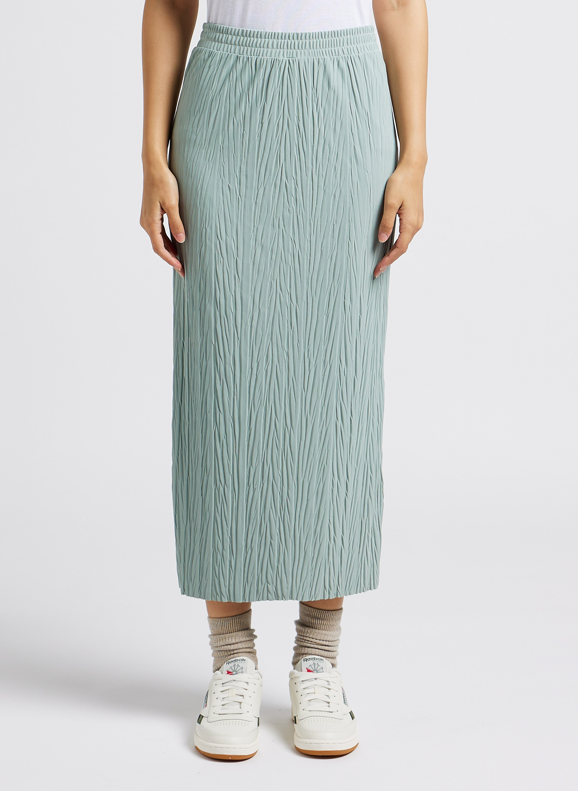 Jupe midi droite texturée MAX MARA LEISURE Vert