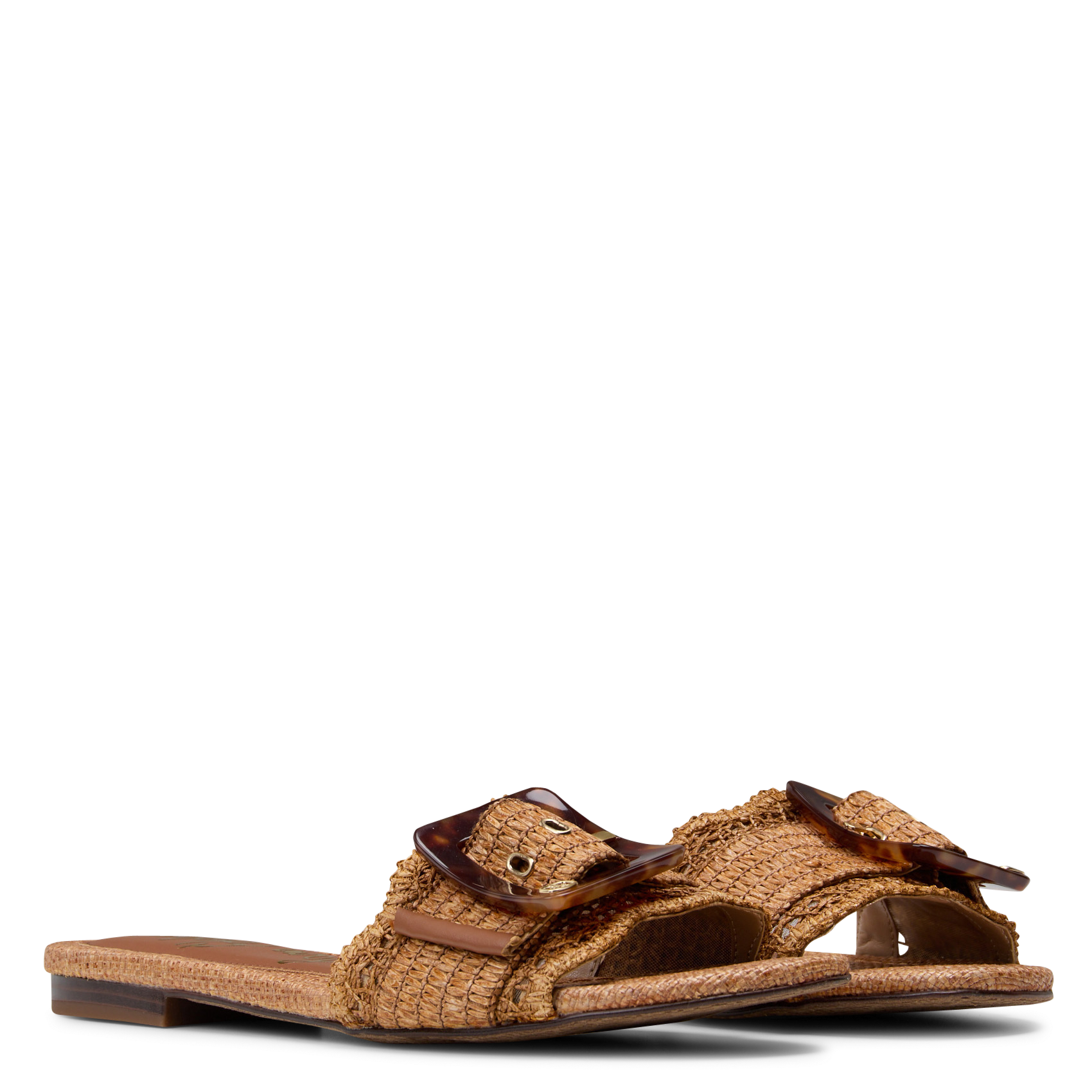 Platte sandalen van raffia SAM EDELMAN Bruin