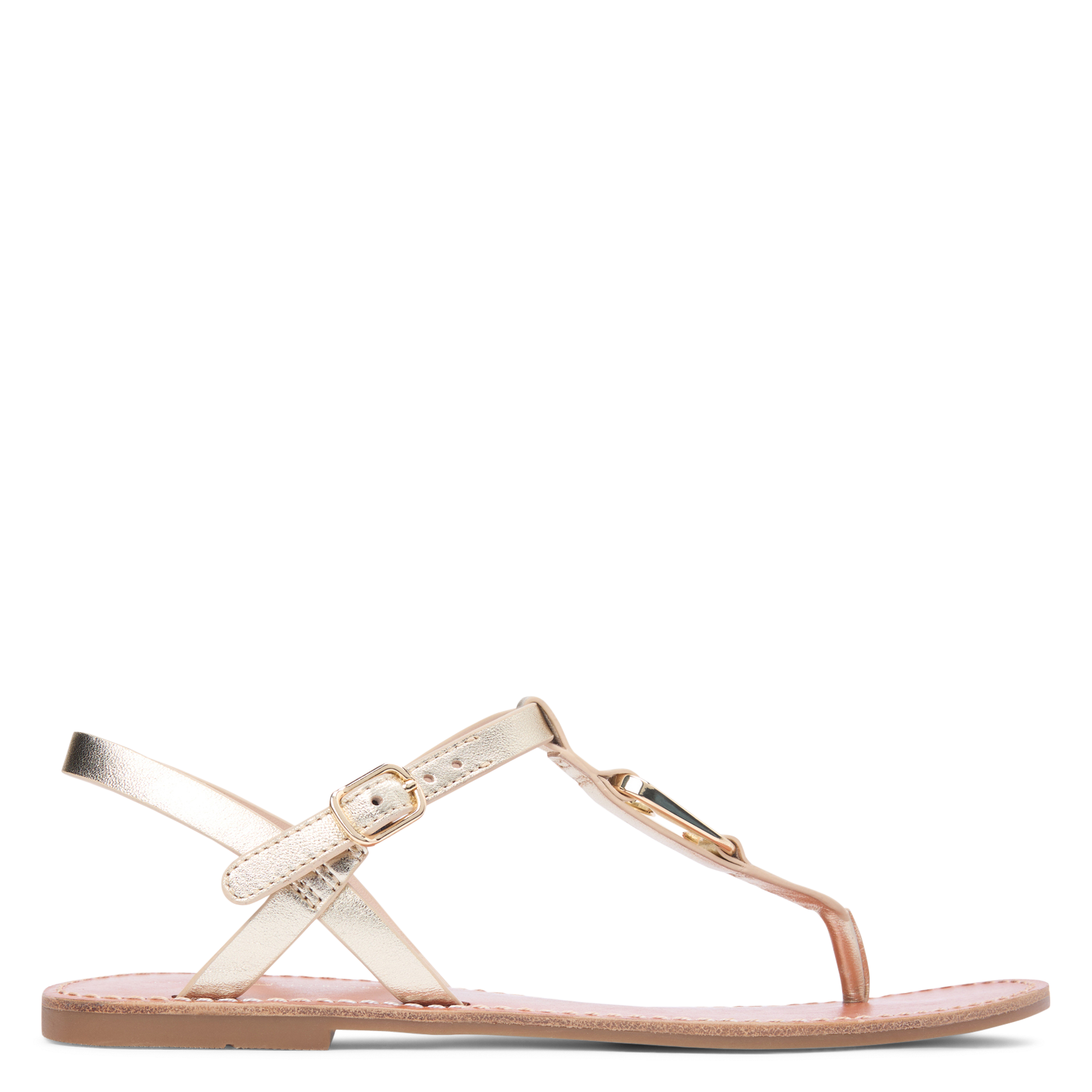 Flat leather sandals TOMMY HILFIGER Golden