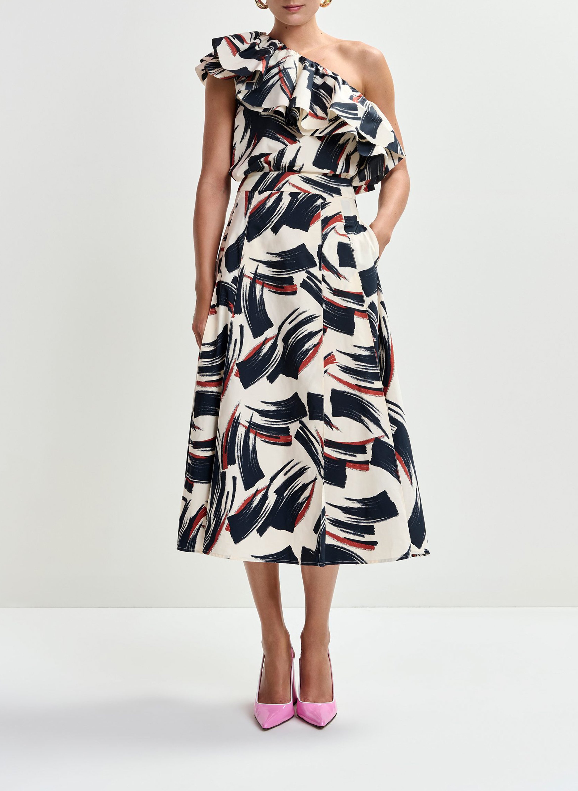 Jupe midi trapèze ESSENTIEL ANTWERP Multicolore