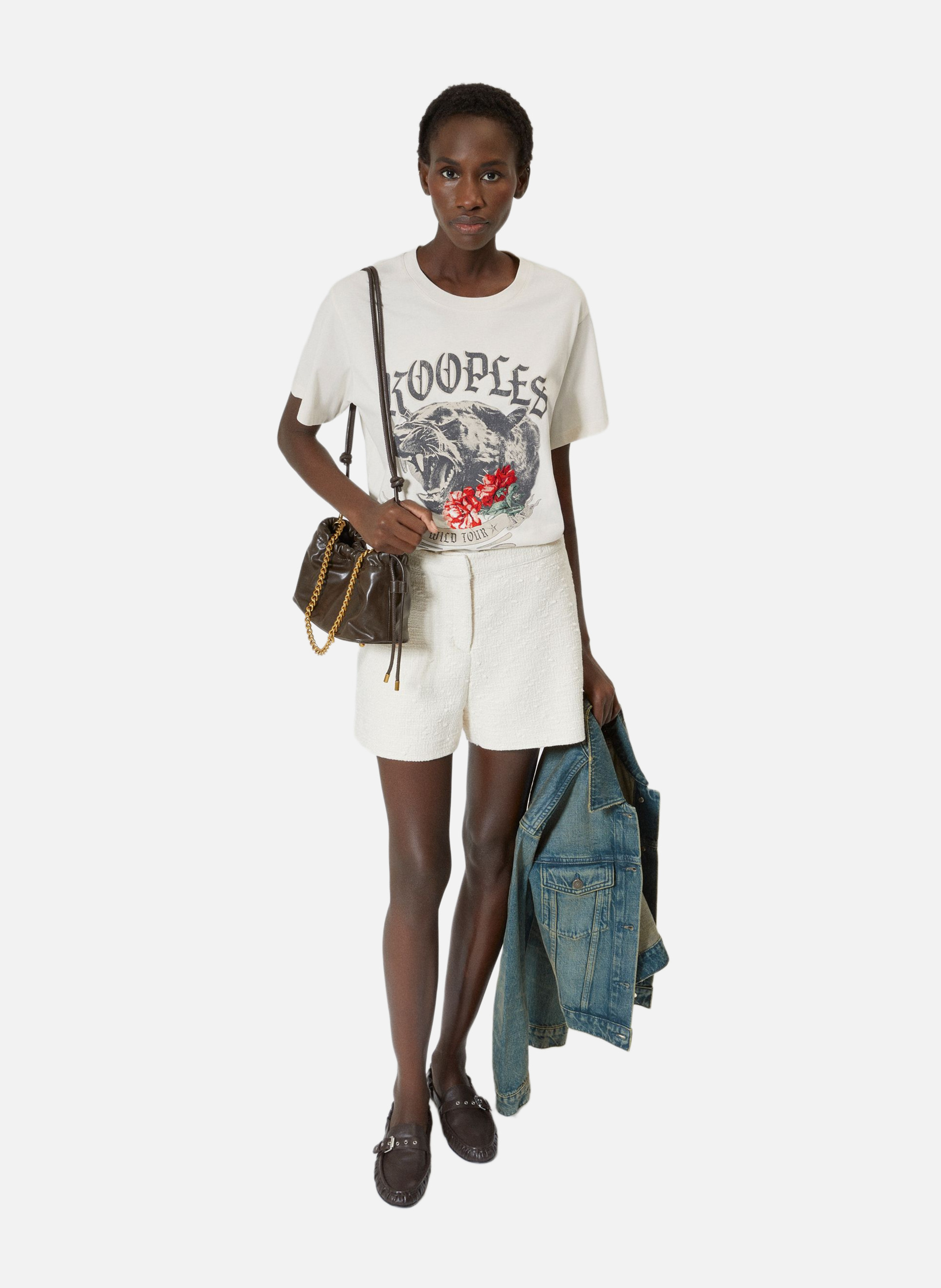 T-shirt with screen printing THE KOOPLES Beige