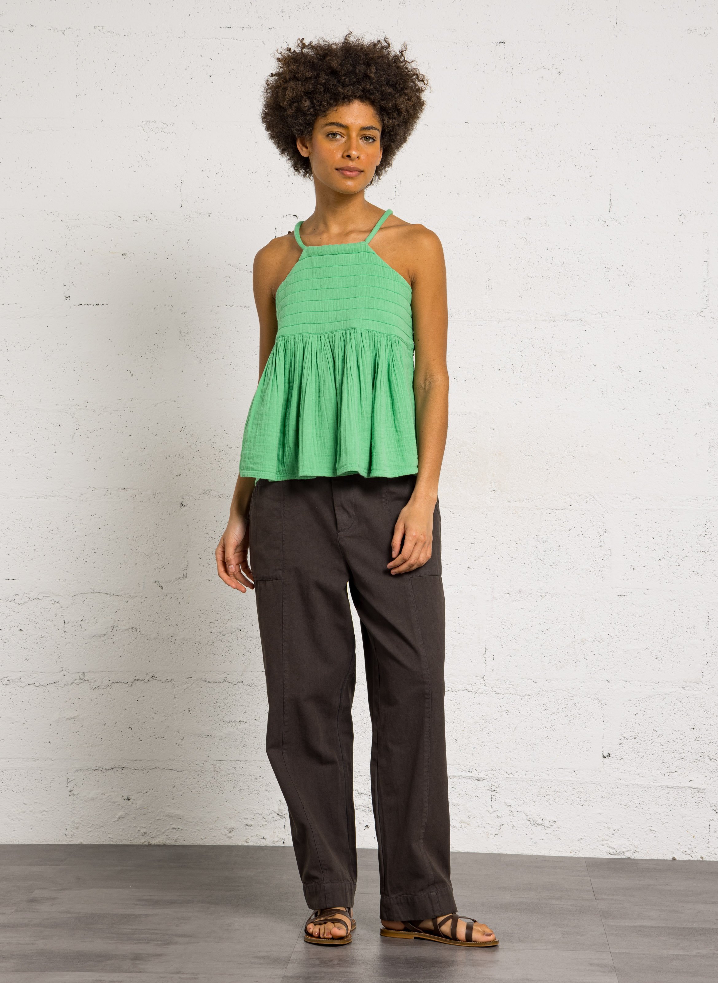 Weites Bio-Baumwolltop LEON & HARPER Grun