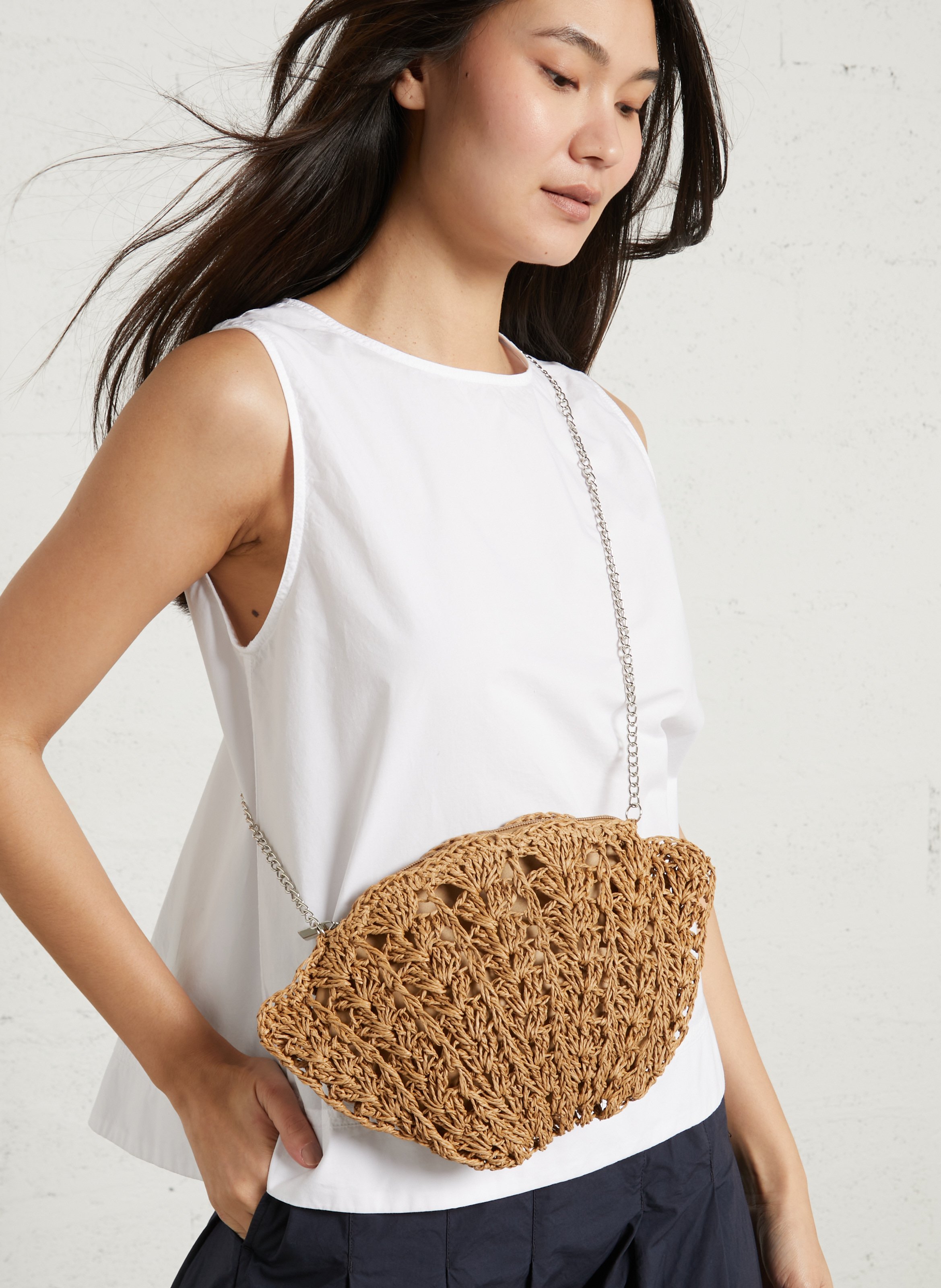 Rieten clutch AU PRINTEMPS PARIS Beige