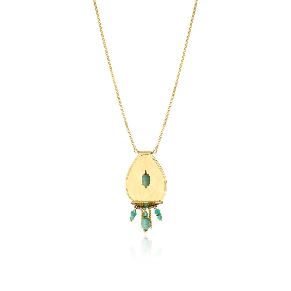 Gold-plated necklace SATELLITE PARIS Green
