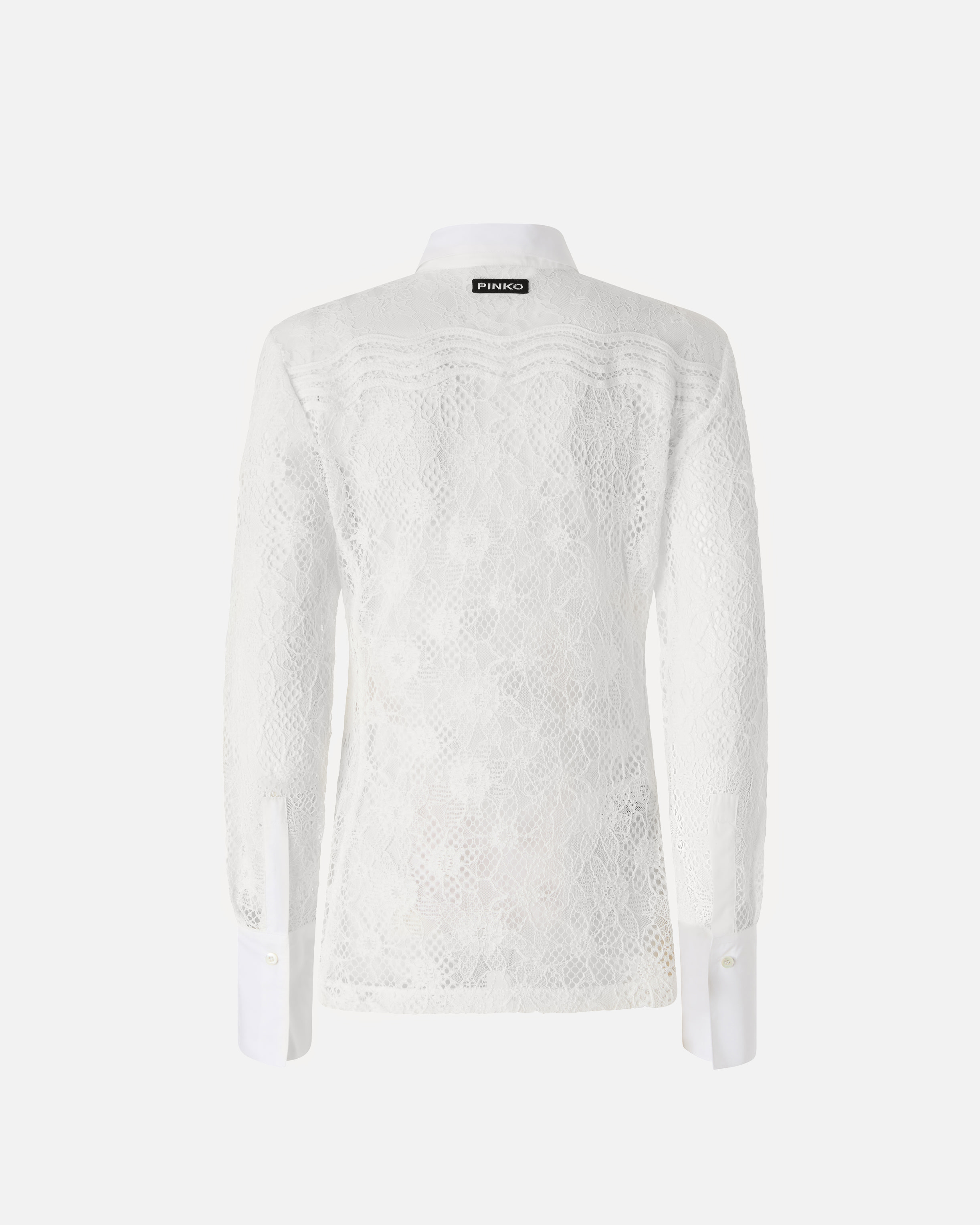 Chemise en tulle et dentelle PINKO Blanc
