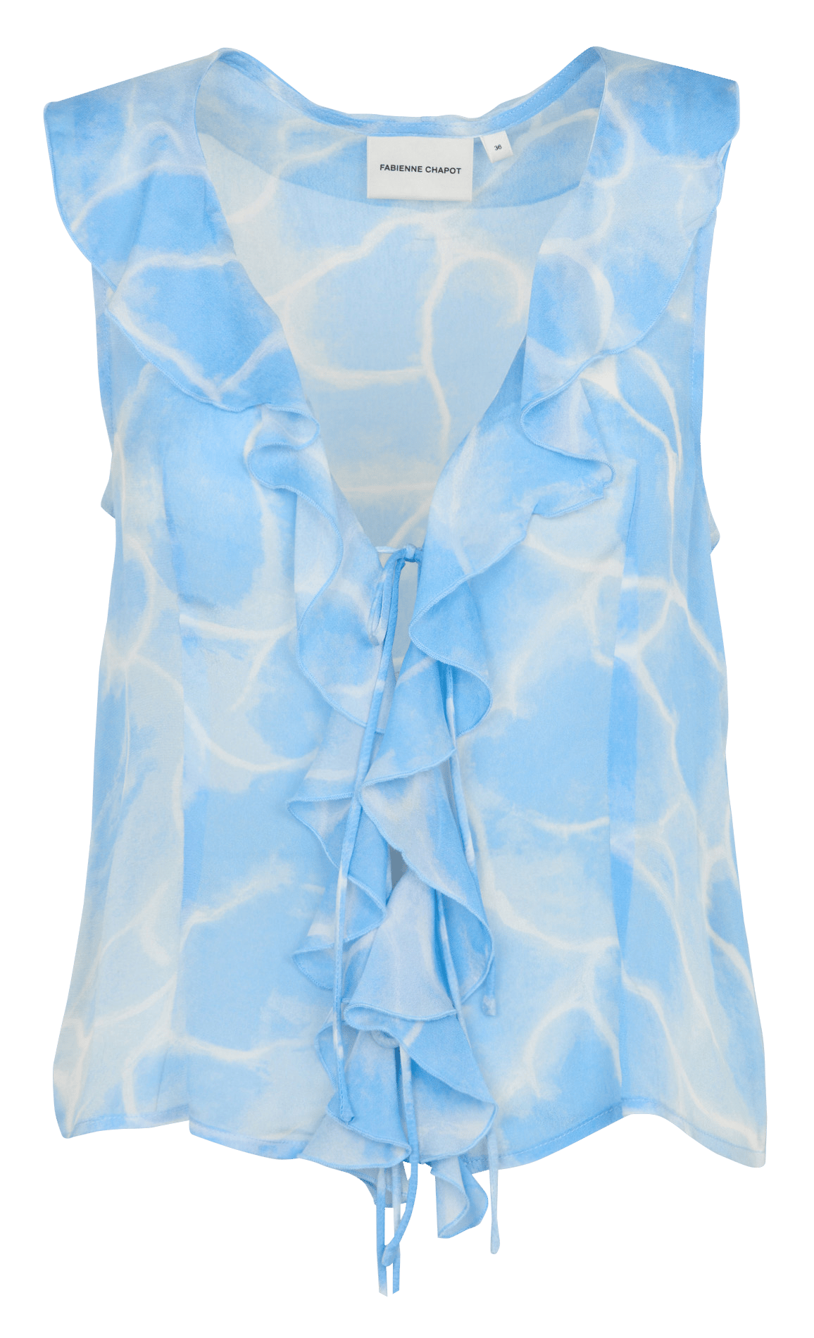 Chemise droite col V imprimé FABIENNE CHAPOT Bleu