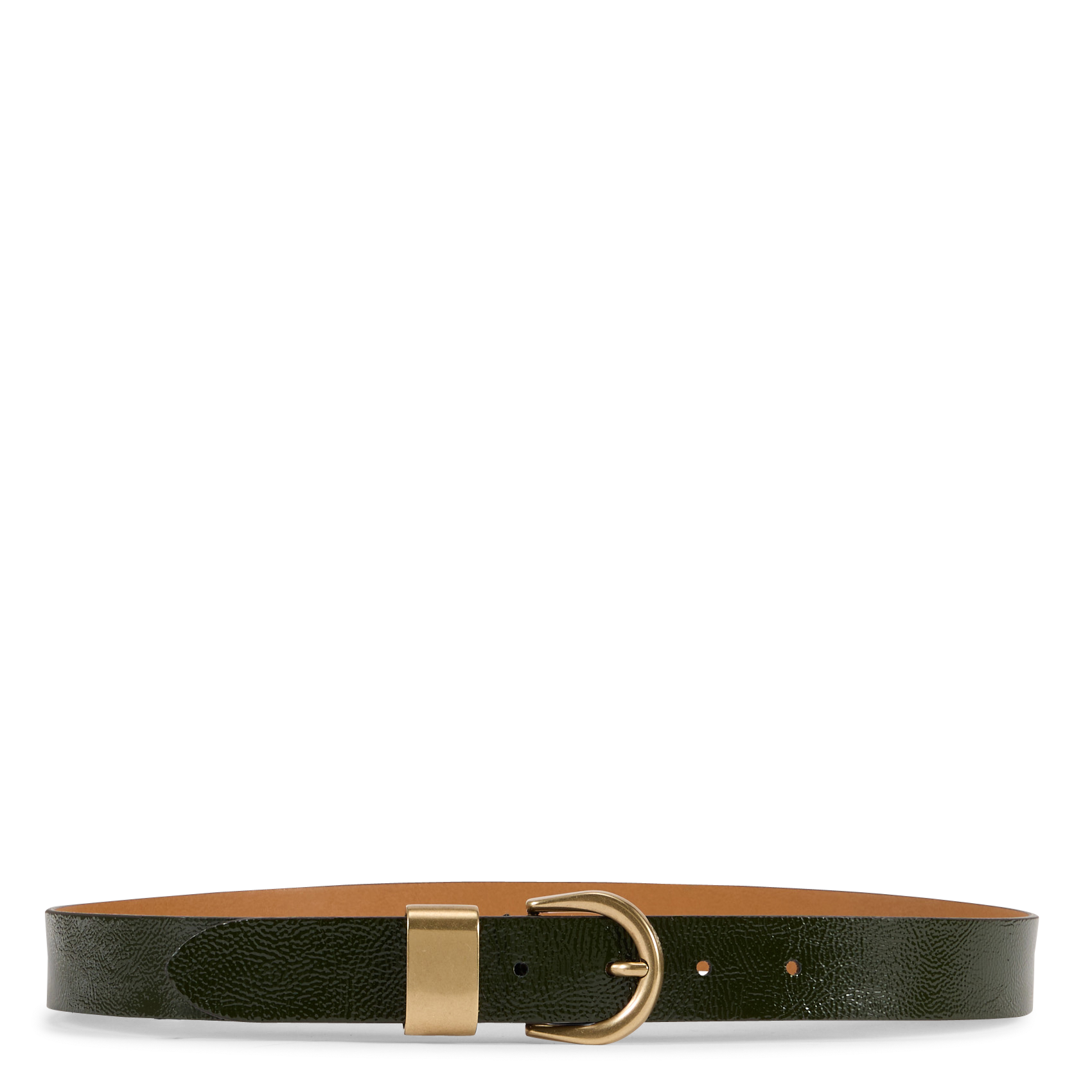 Einfarbiger Ledergürtel mit dekorierter Schnalle SESSUN