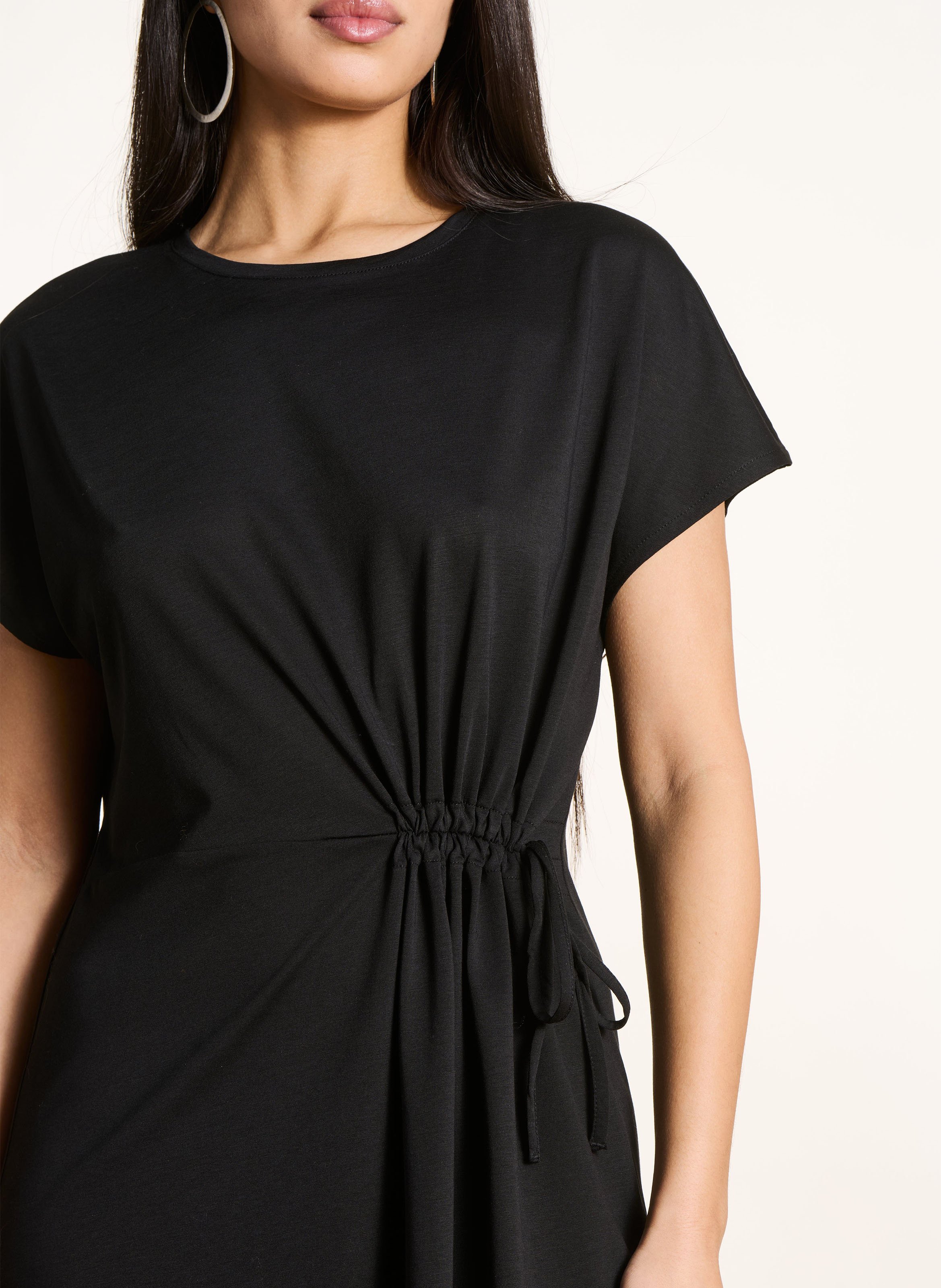 Robe tee-shirt col rond LA FEE MARABOUTEE Noir